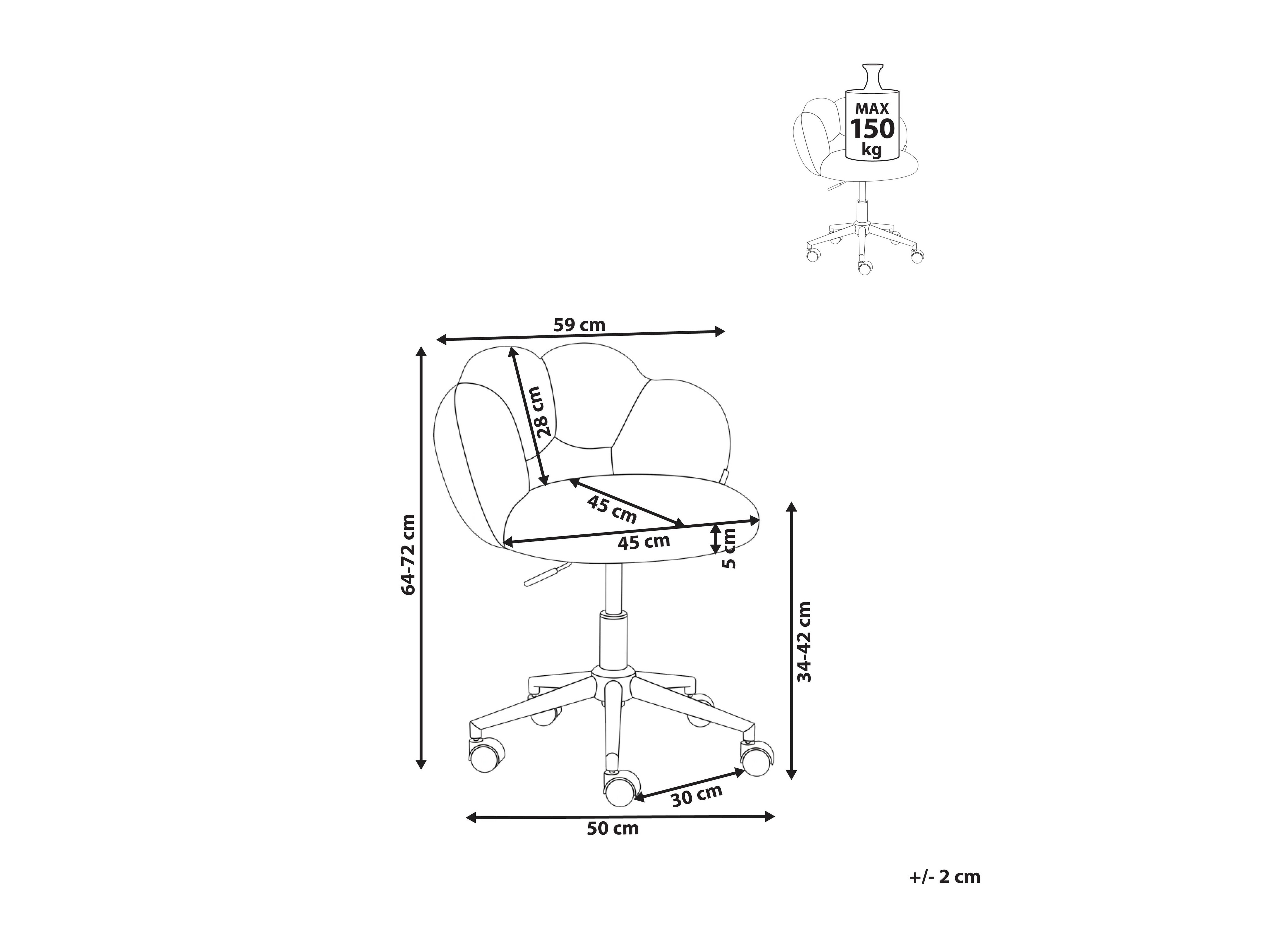 Biroja krēsls Berwyn 3313 (Gaiši zils)