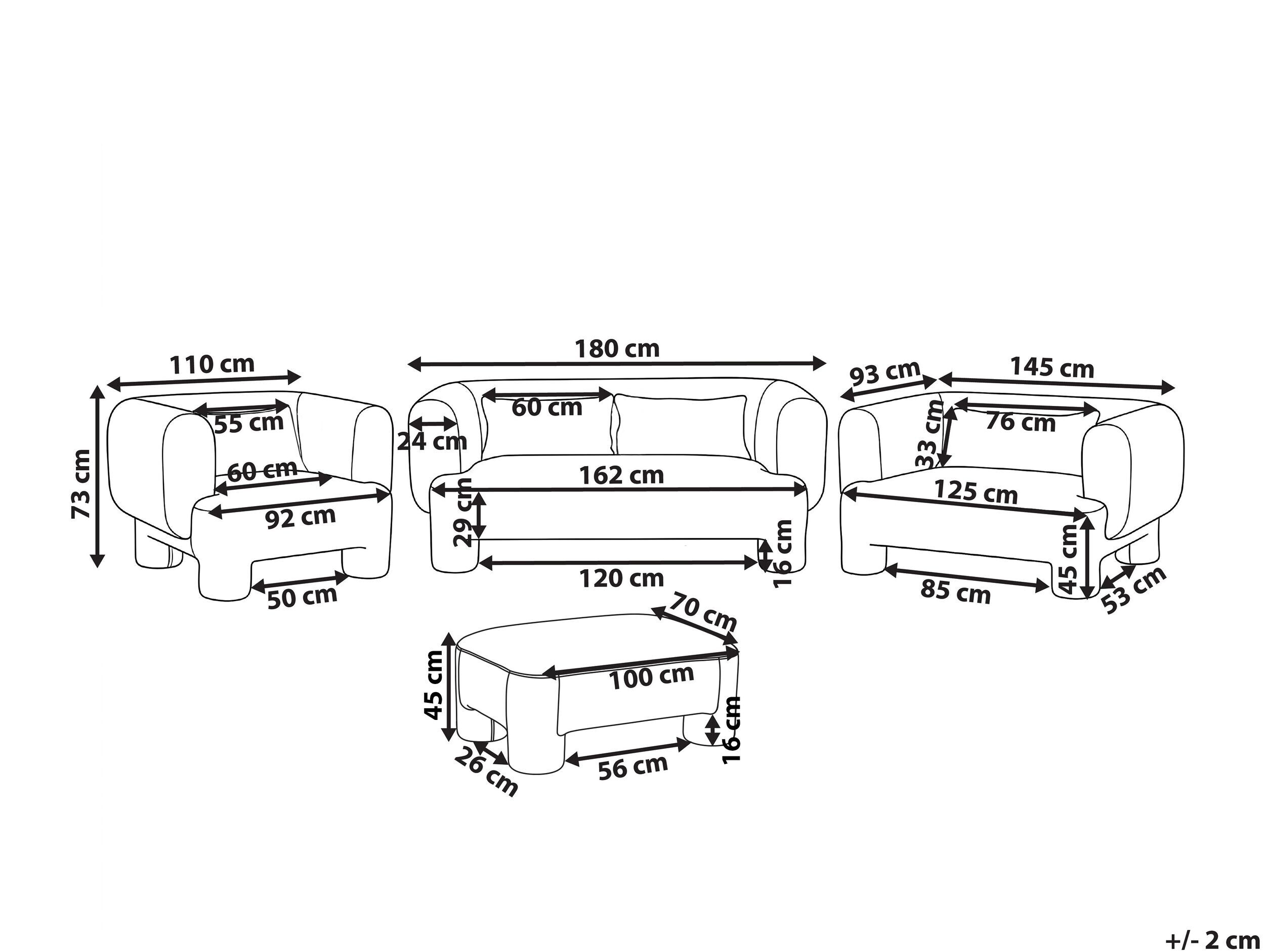 Mīksto mēbeļu komplekts Cavsali 105 (Balts)