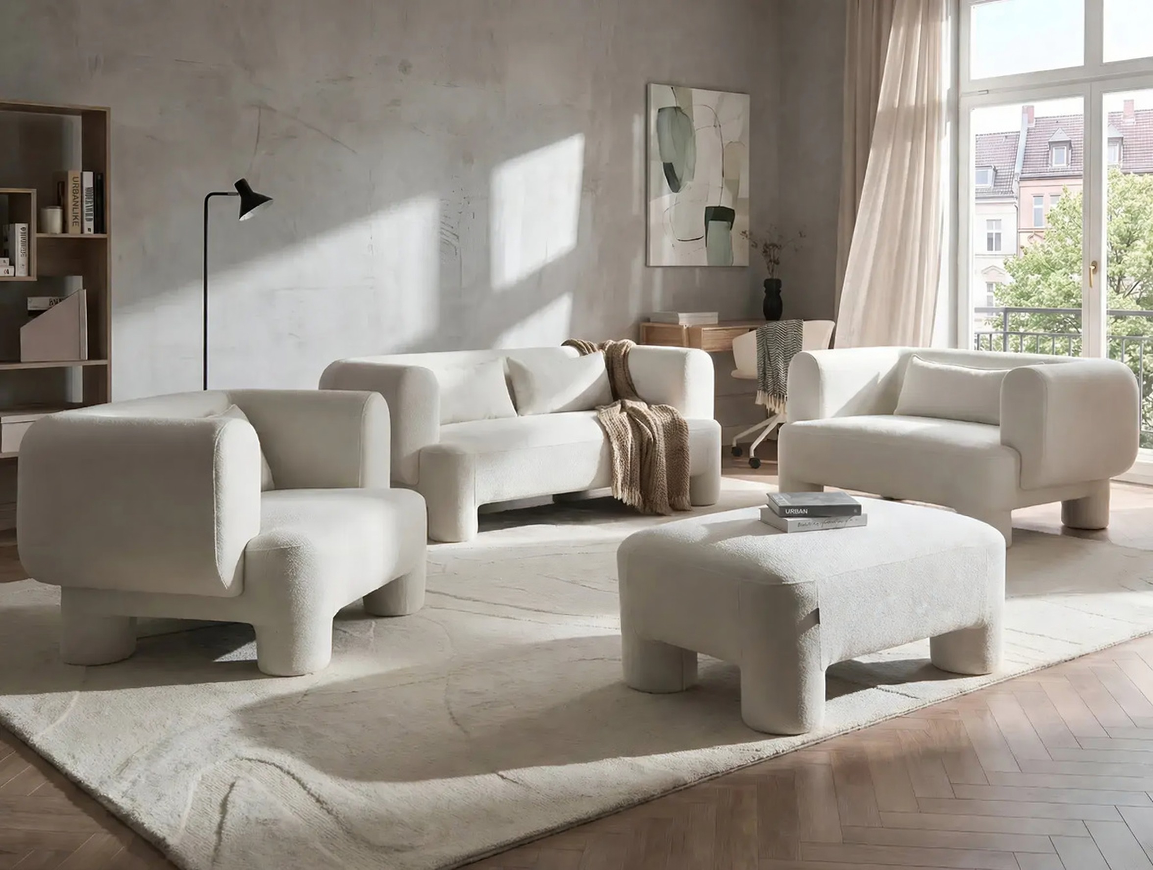 Mīksto mēbeļu komplekts Cavsali 105 (Balts)