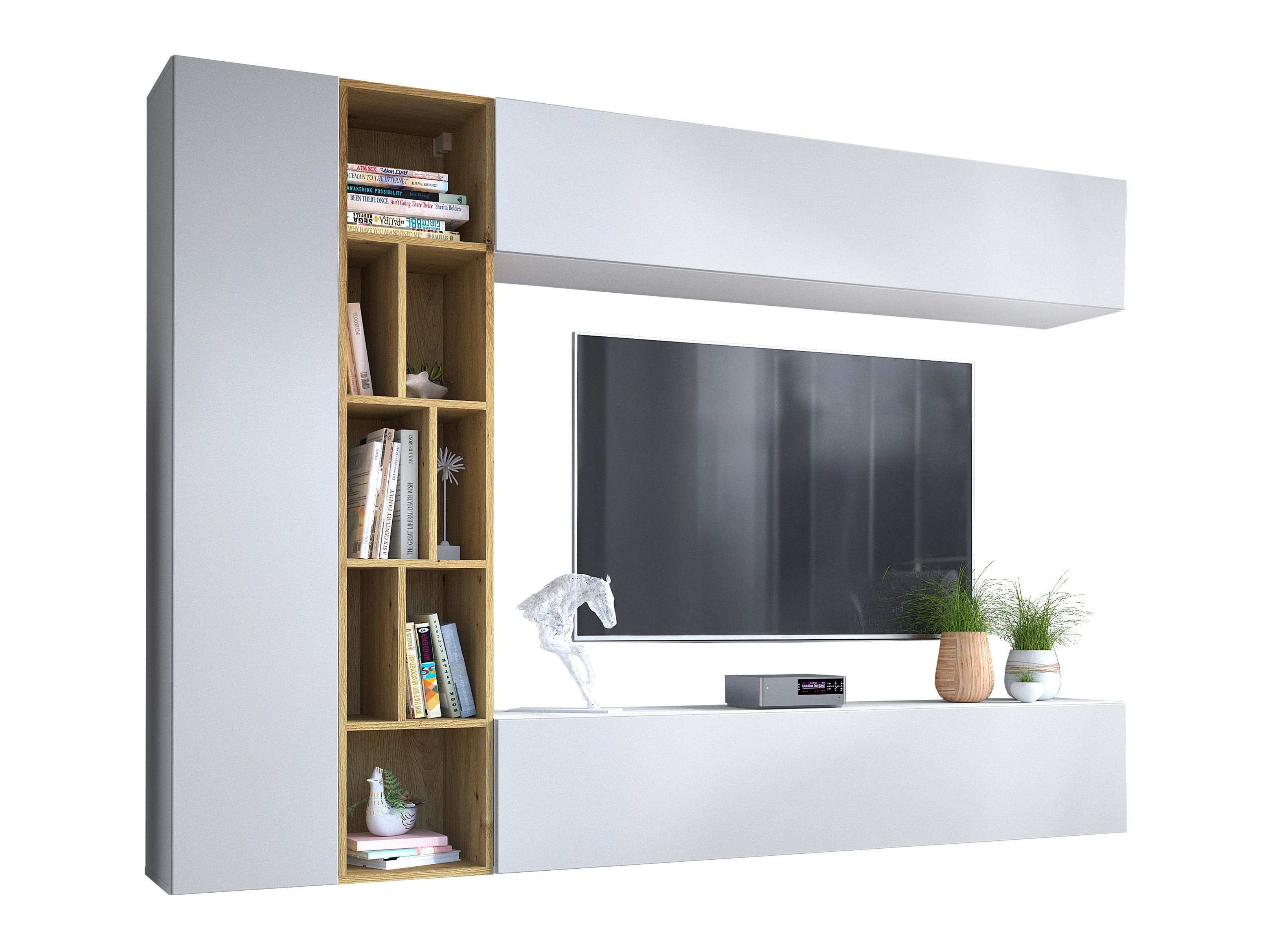 Viesistabas komplekts Comfivo Natura (Balts + Artisan ozols)