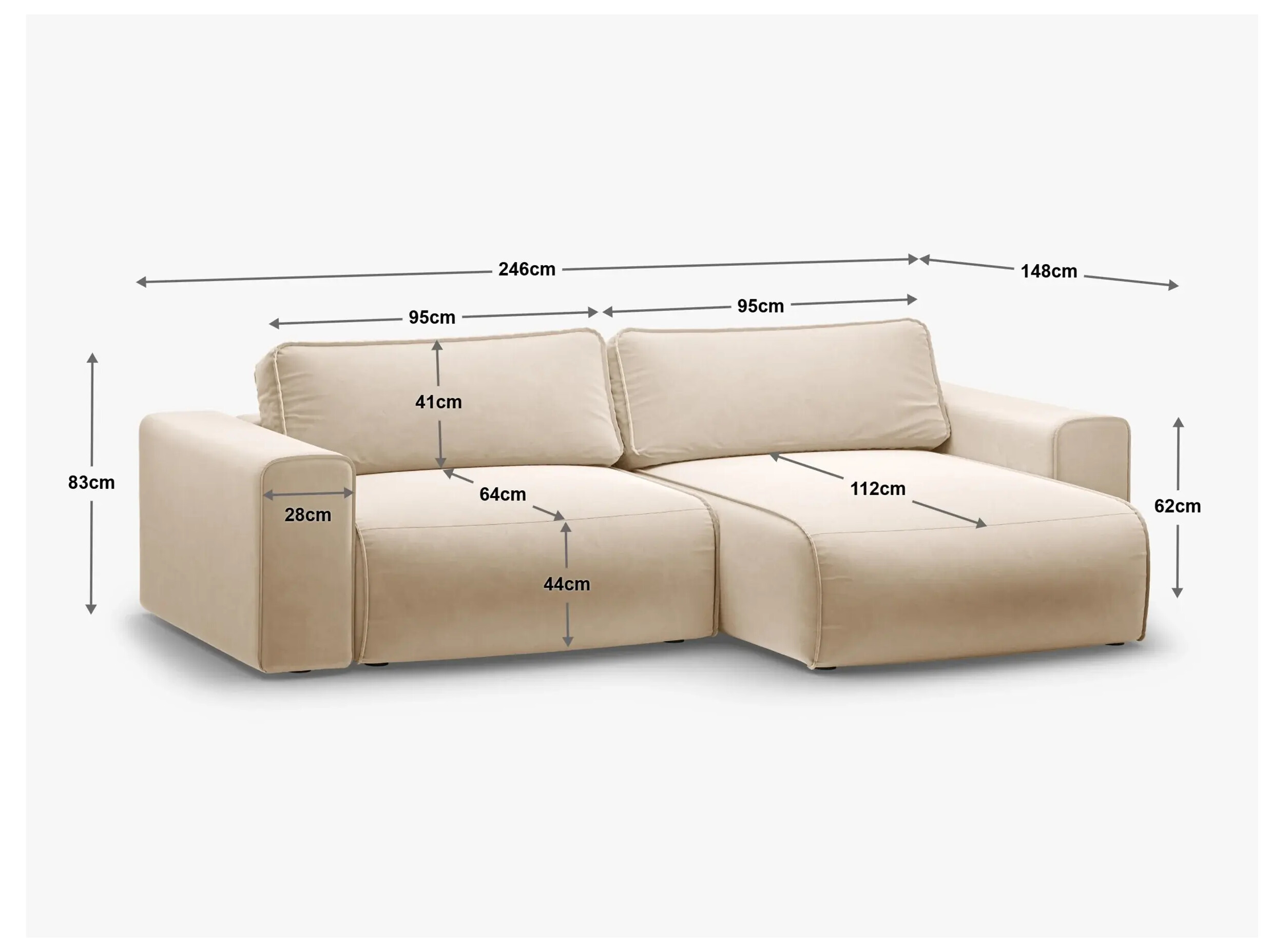 Stūra dīvāns Beckley 352 (Paris Beige)