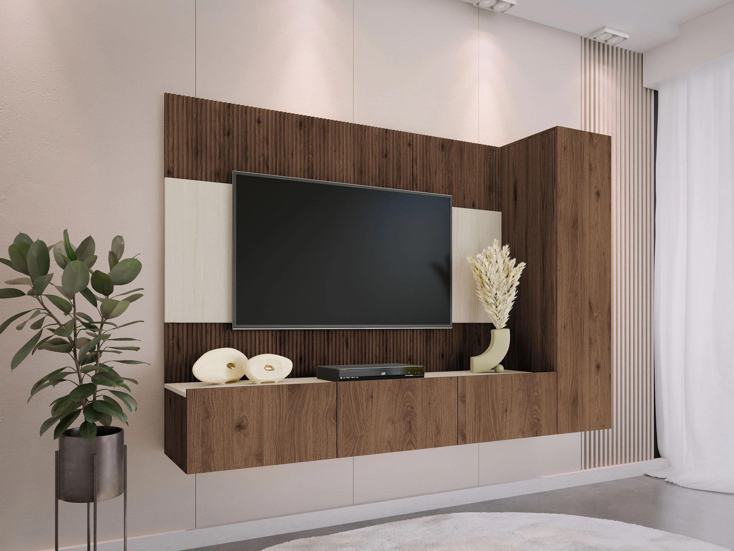 Viesistabas komplekts Comfivo Salix VI (Riekstkoks + Gaišs travertīns)
