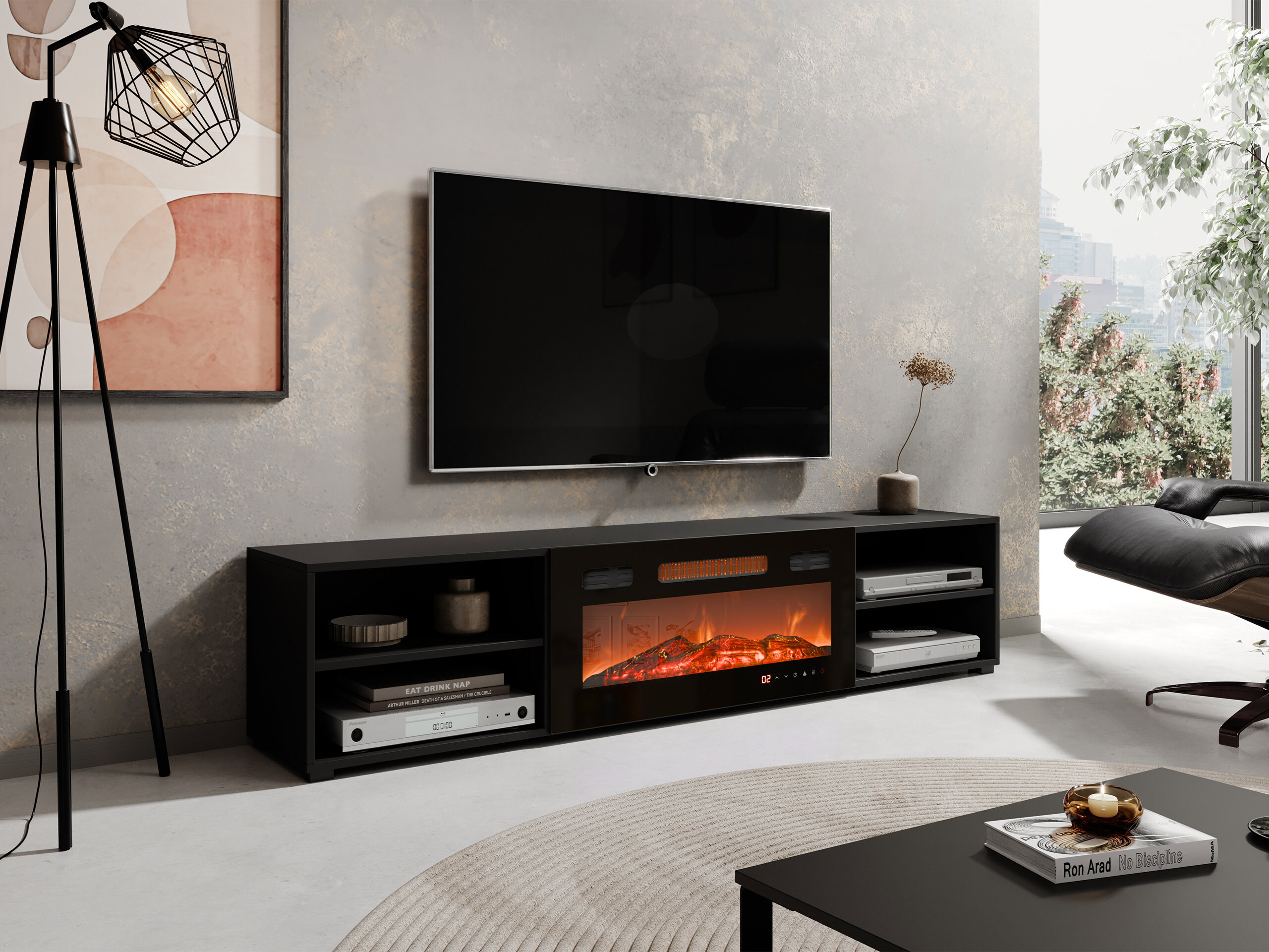 TV galds Charlotte 190 (Melns)