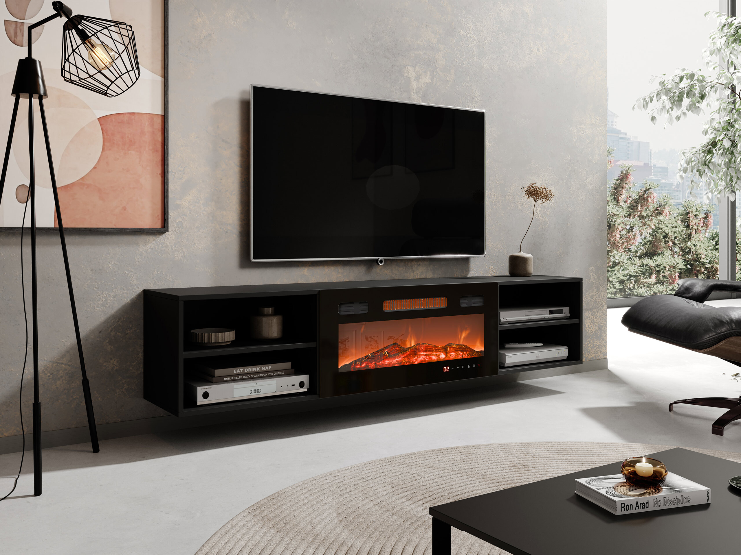 TV galds Charlotte 190 (Melns)