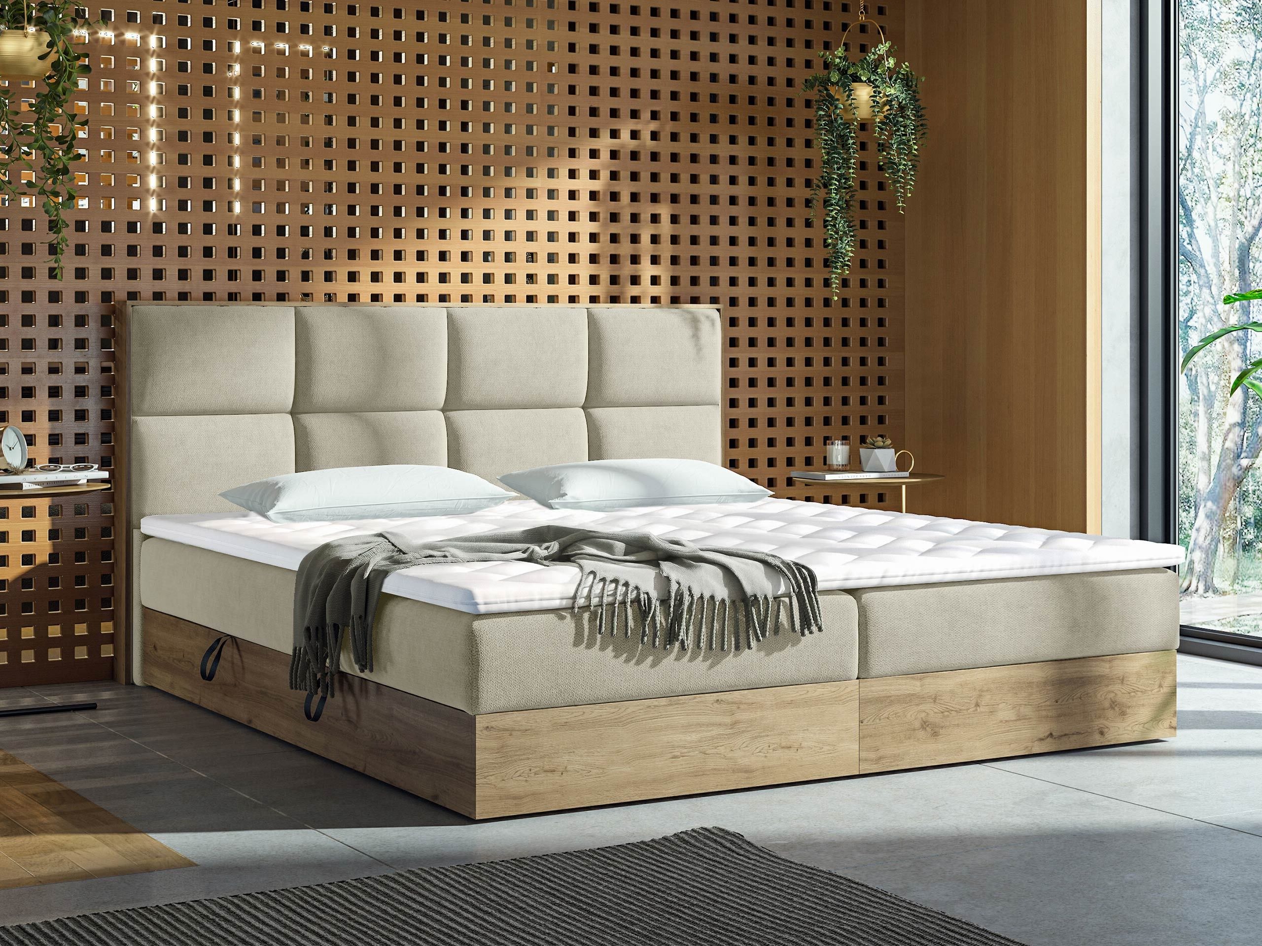 Kontinentālā gulta ComfiDream Miraena (Zeltains ozols + Soro 21)