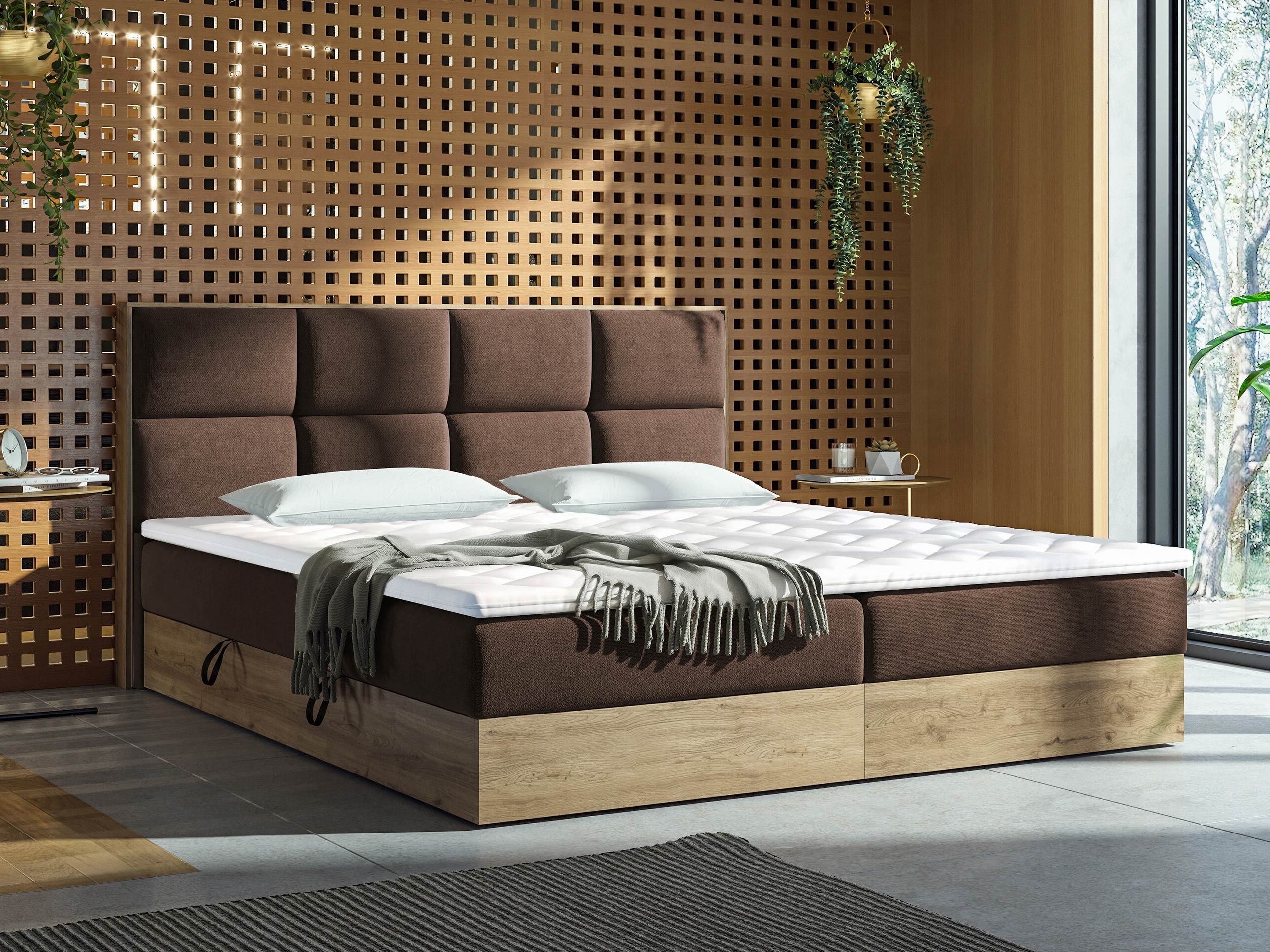 Kontinentālā gulta ComfiDream Miraena (Zeltains ozols + Soro 28)