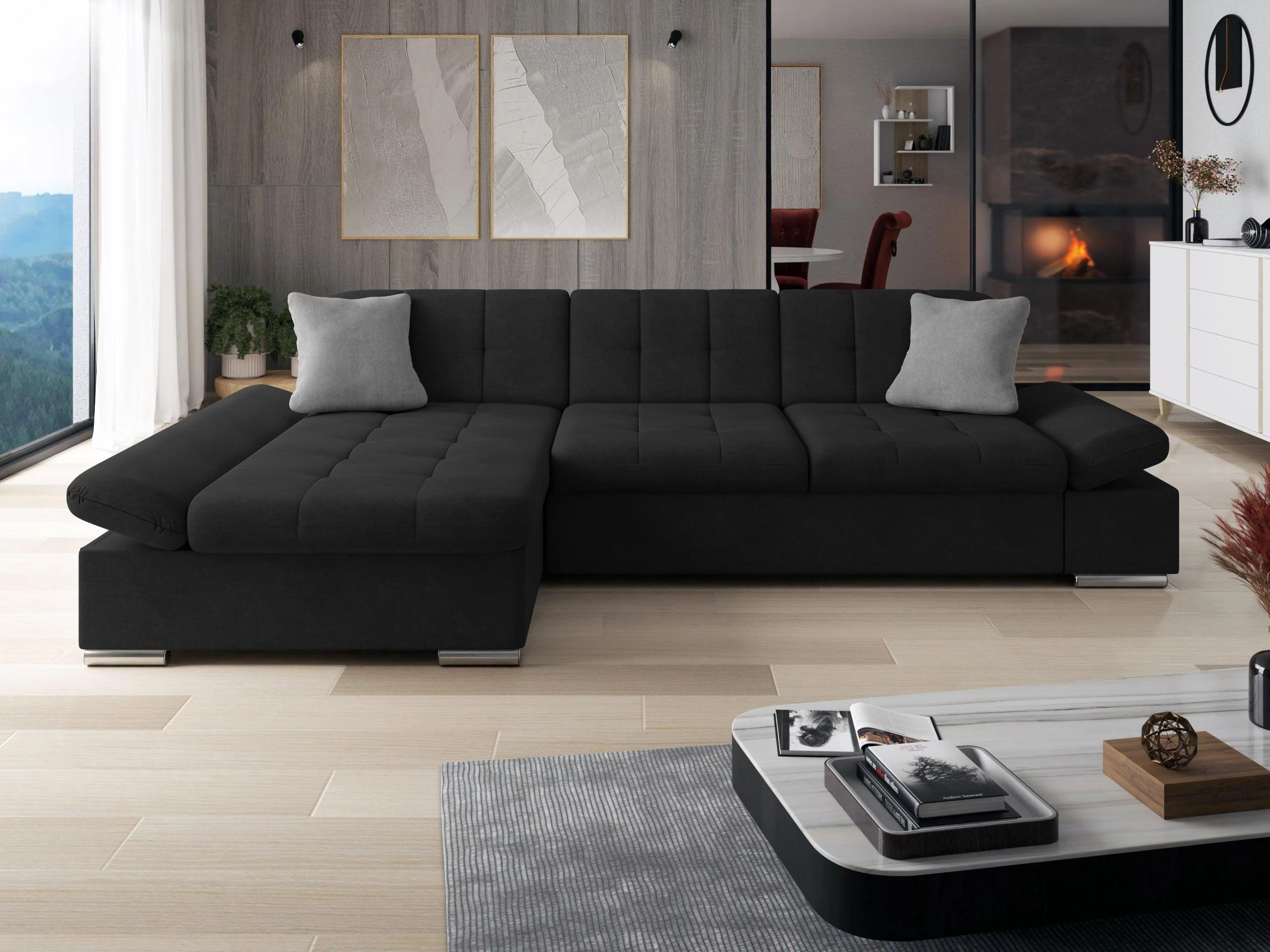 Stūra dīvāns Comfivo Sanitas I (Uttario Velvet 2980 + Uttario Velvet 2972)