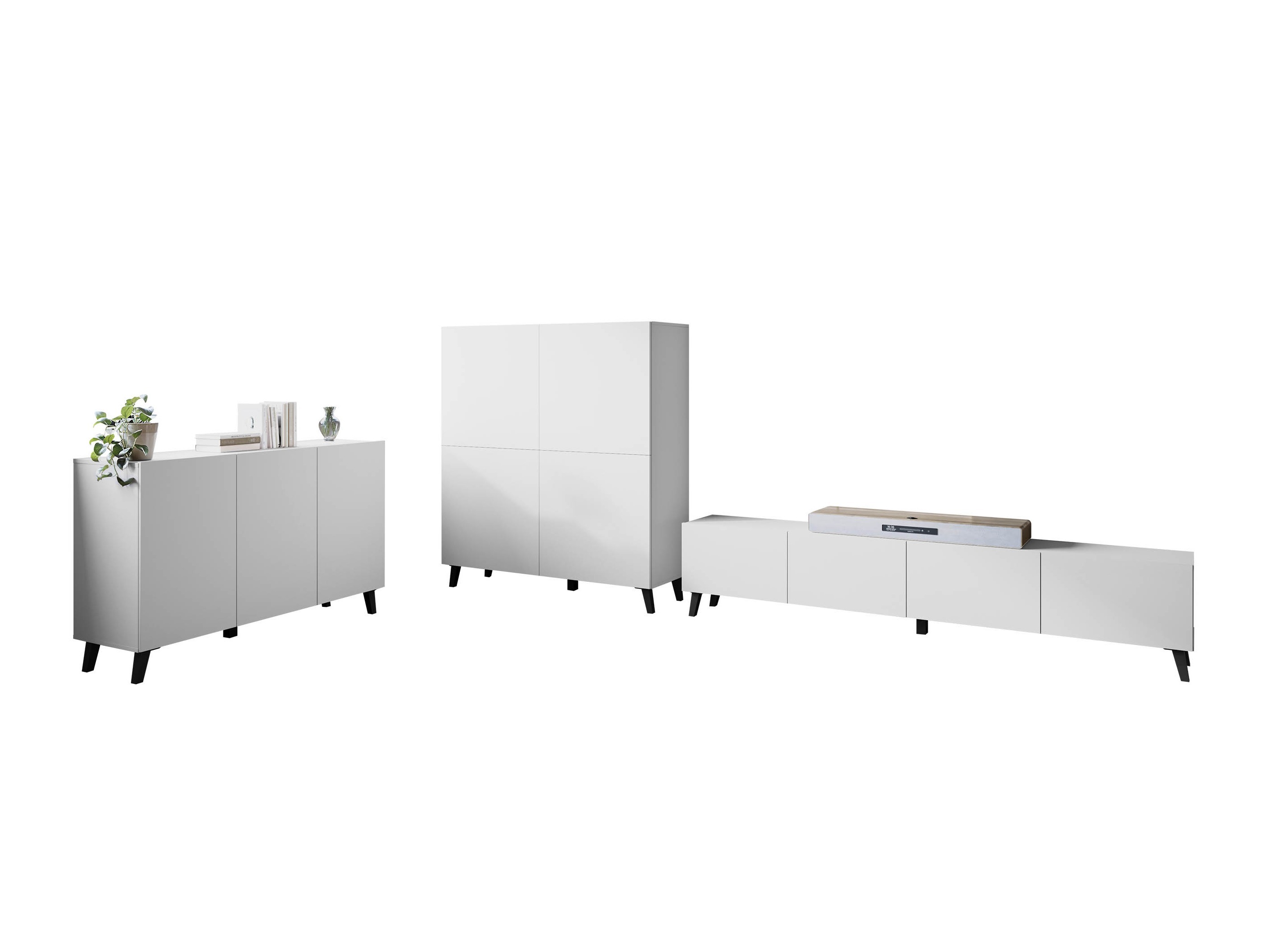 Viesistabas komplekts Levtive 105 (Balts)