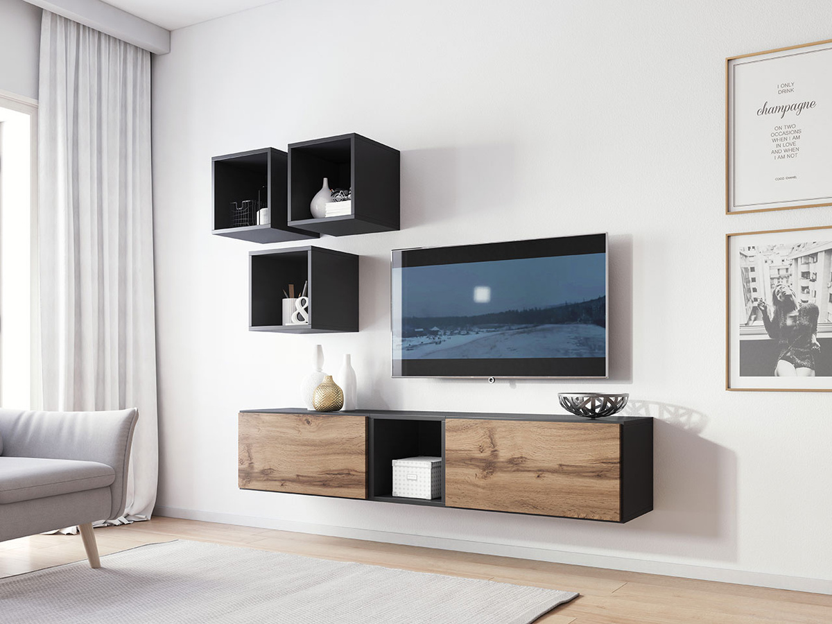 TV galds Corbele 102 (Antracīts + Votan ozols)