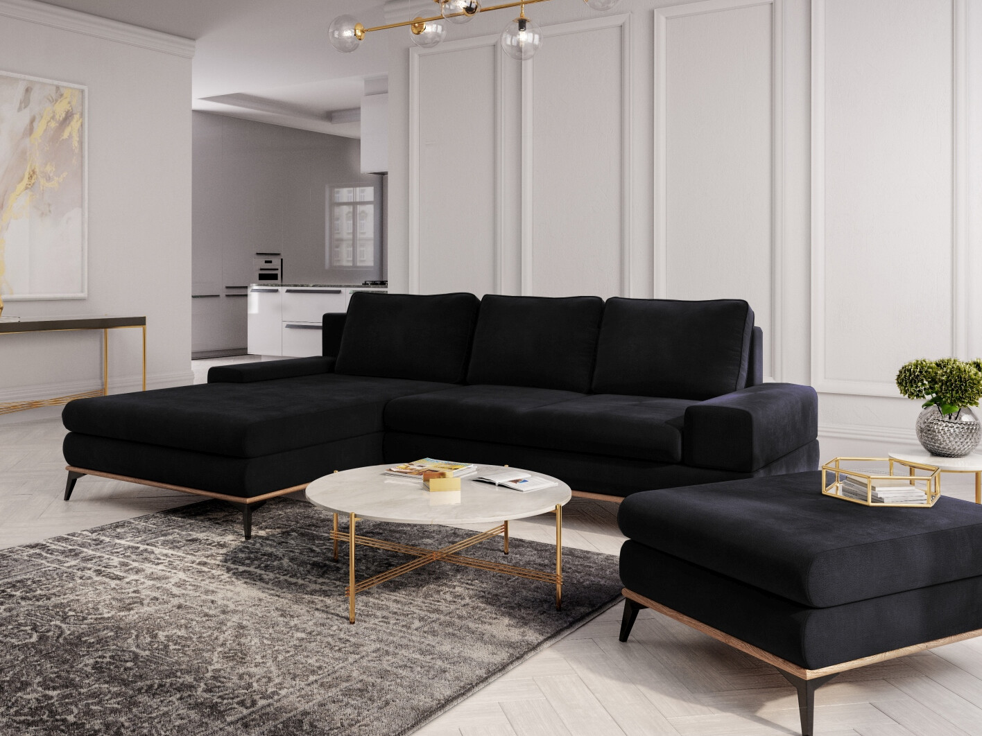 Stūra dīvāns Beckley 362 (Riviera 100)