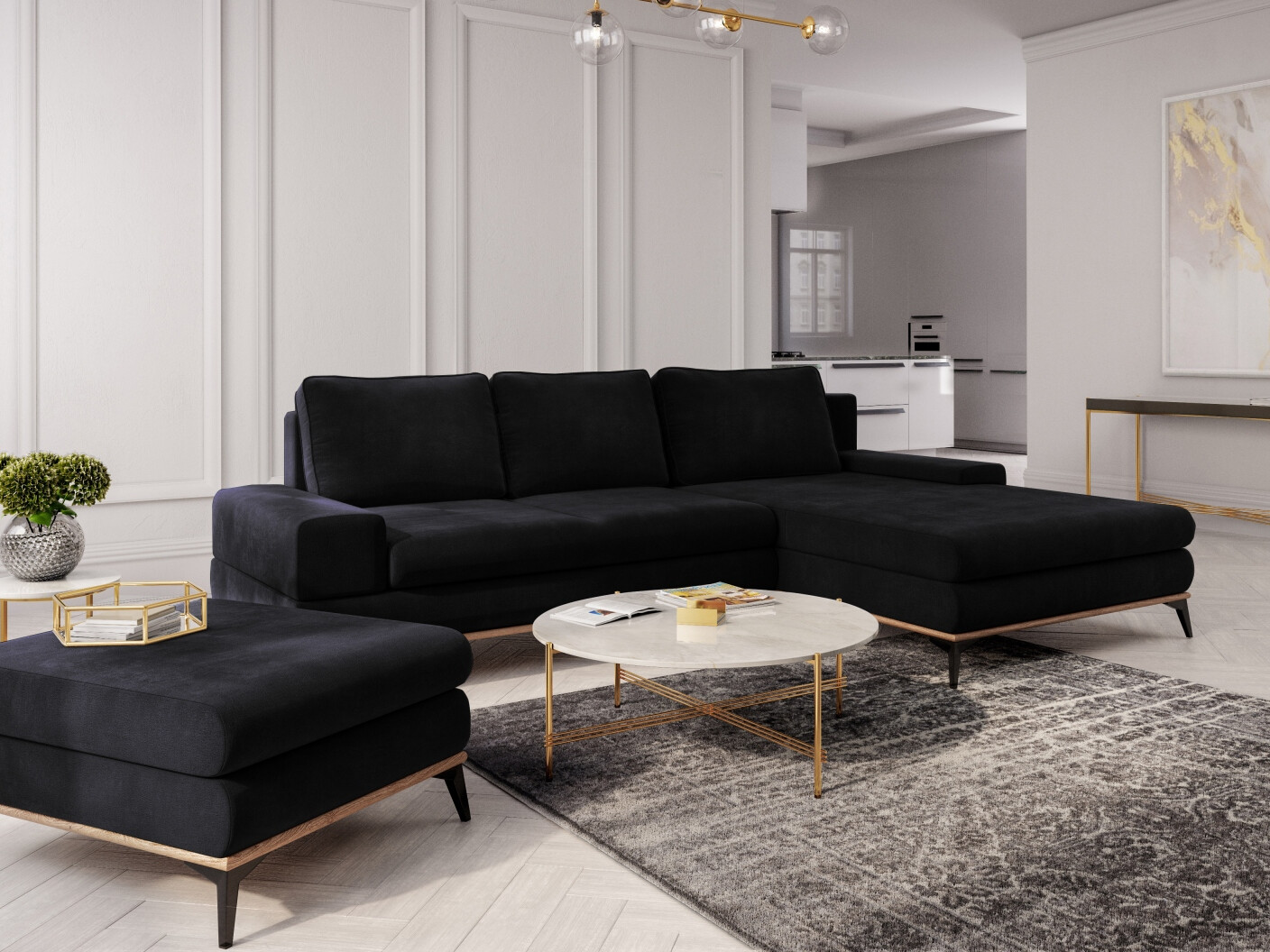 Stūra dīvāns Beckley 362 (Riviera 100)
