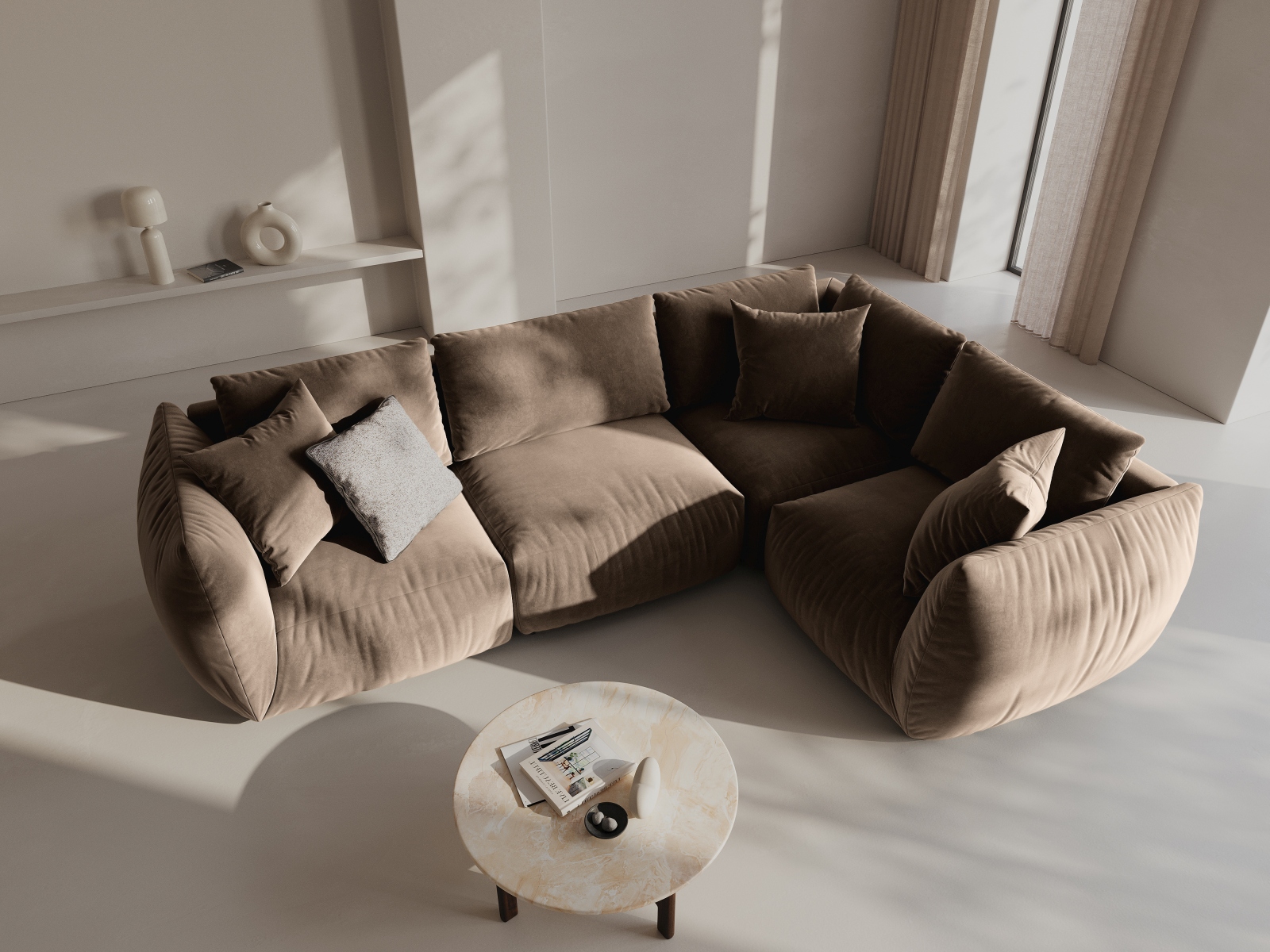 Moduļu stūra dīvāns Ruvmone 109 (Casino Taupe)