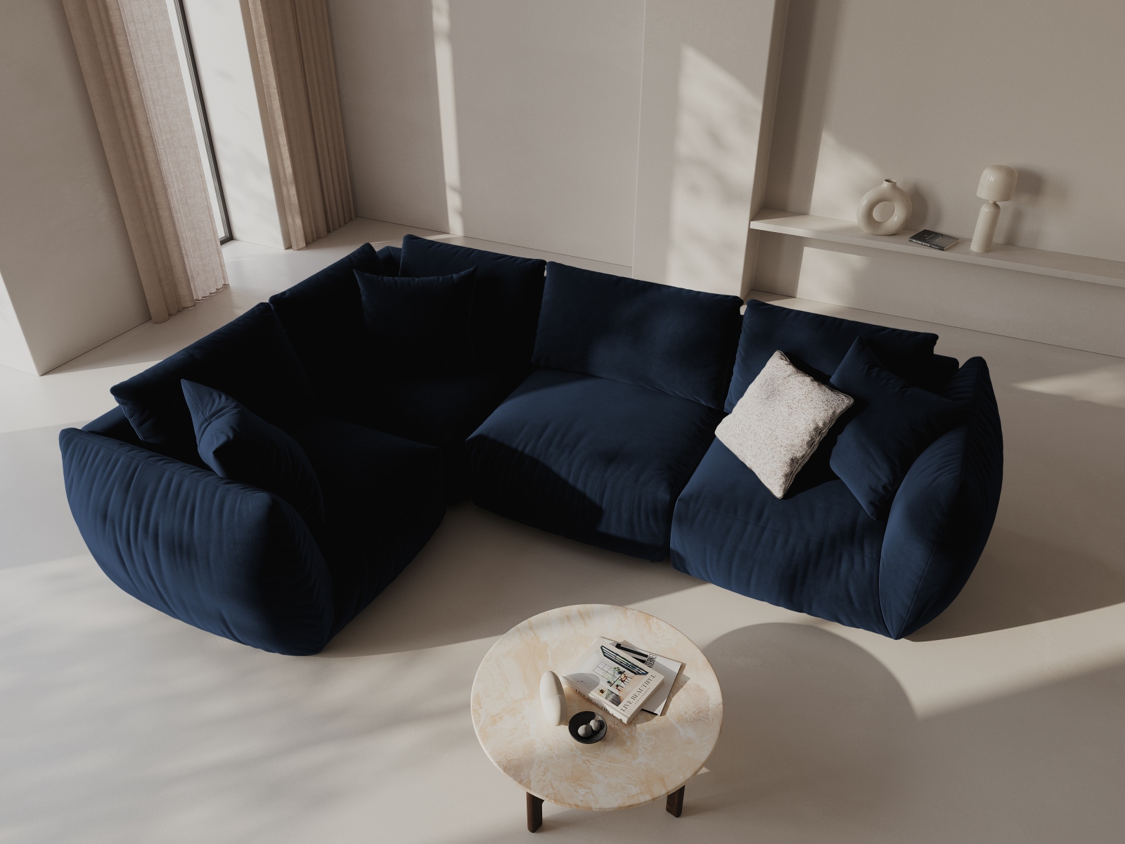 Moduļu stūra dīvāns Ruvmone 109 (Casino Deep Blue)