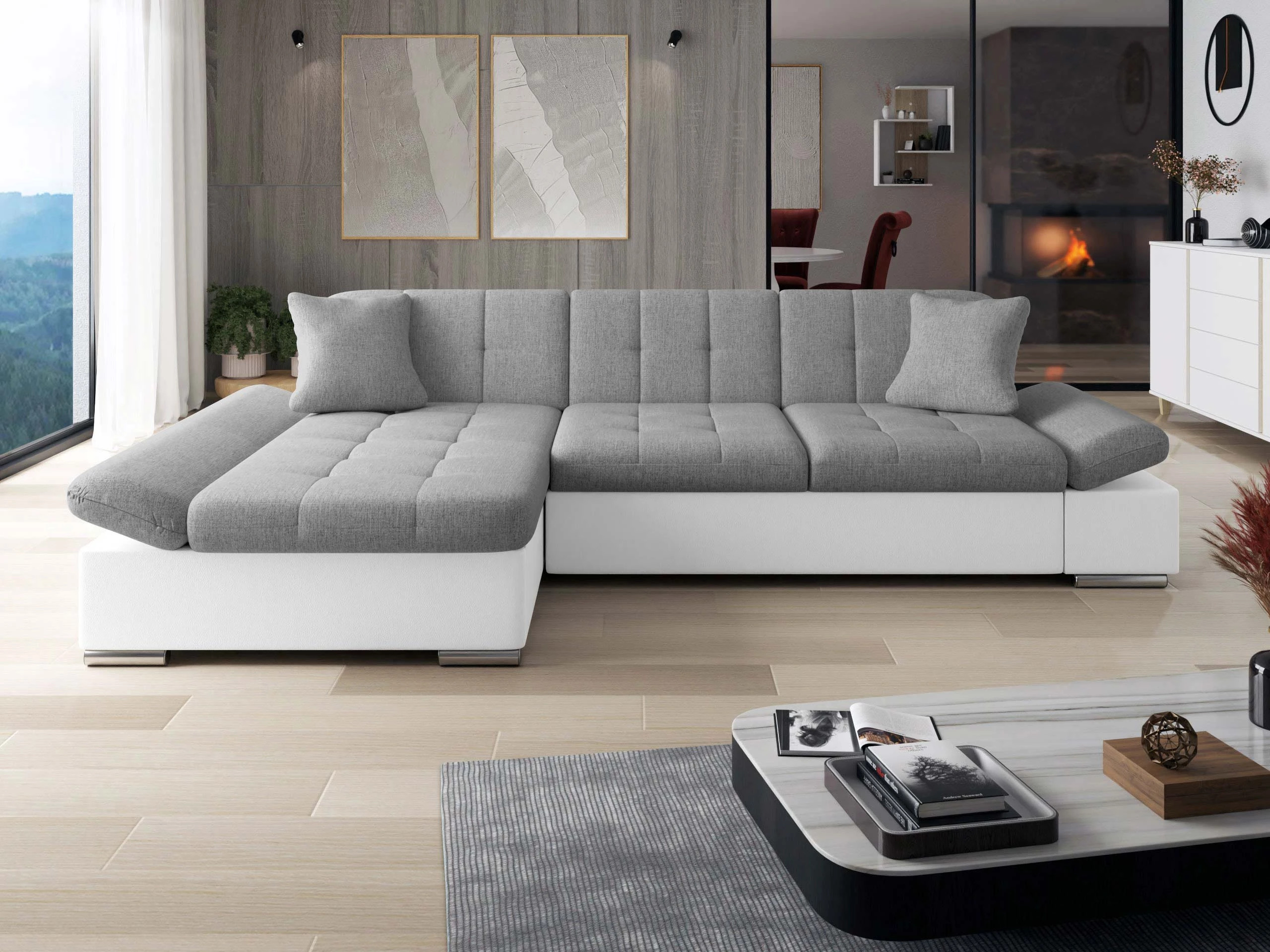 Stūra dīvāns Comfivo Sanitas I (Soft 017 + Soul 17)