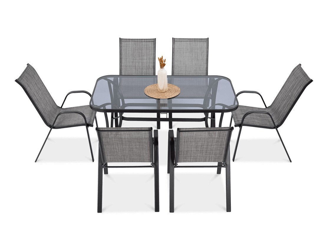Dārza mēbeļu komplekts Forney 119 (Tumši pelēks)