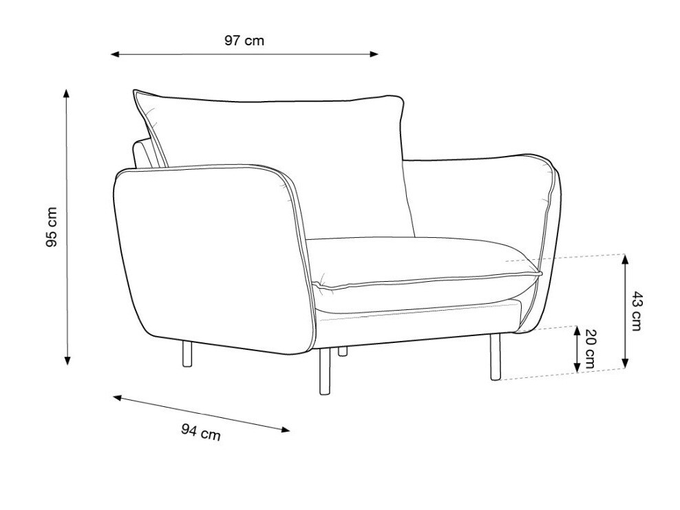 Atpūtas krēsls Ferlevi 110 (Bluvel 22)