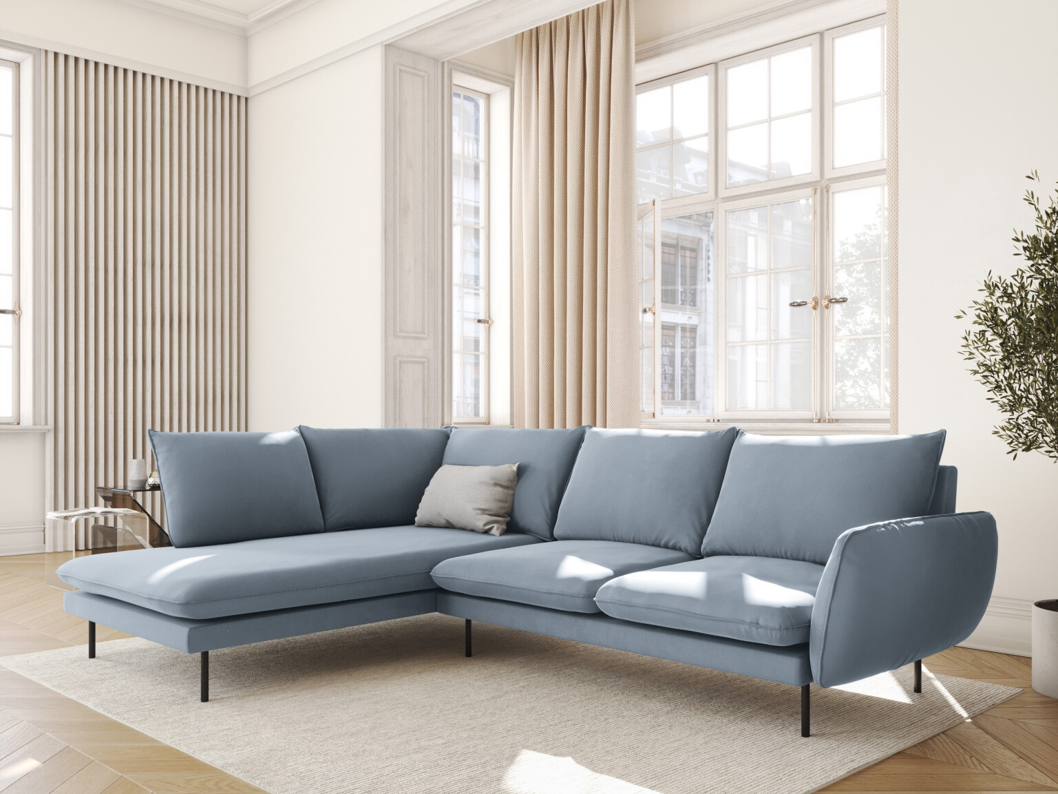 Stūra dīvāns Ferlevi 112 (Bluvel 06)