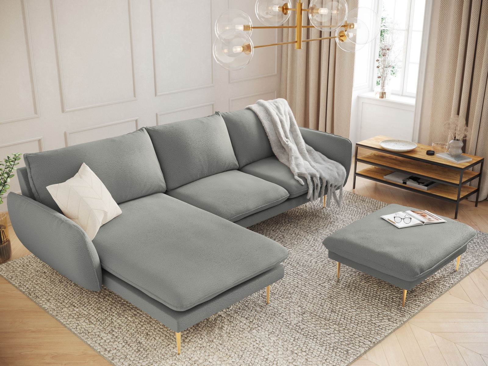 Stūra dīvāns Ferlevi 113 (Ascot Taupe)
