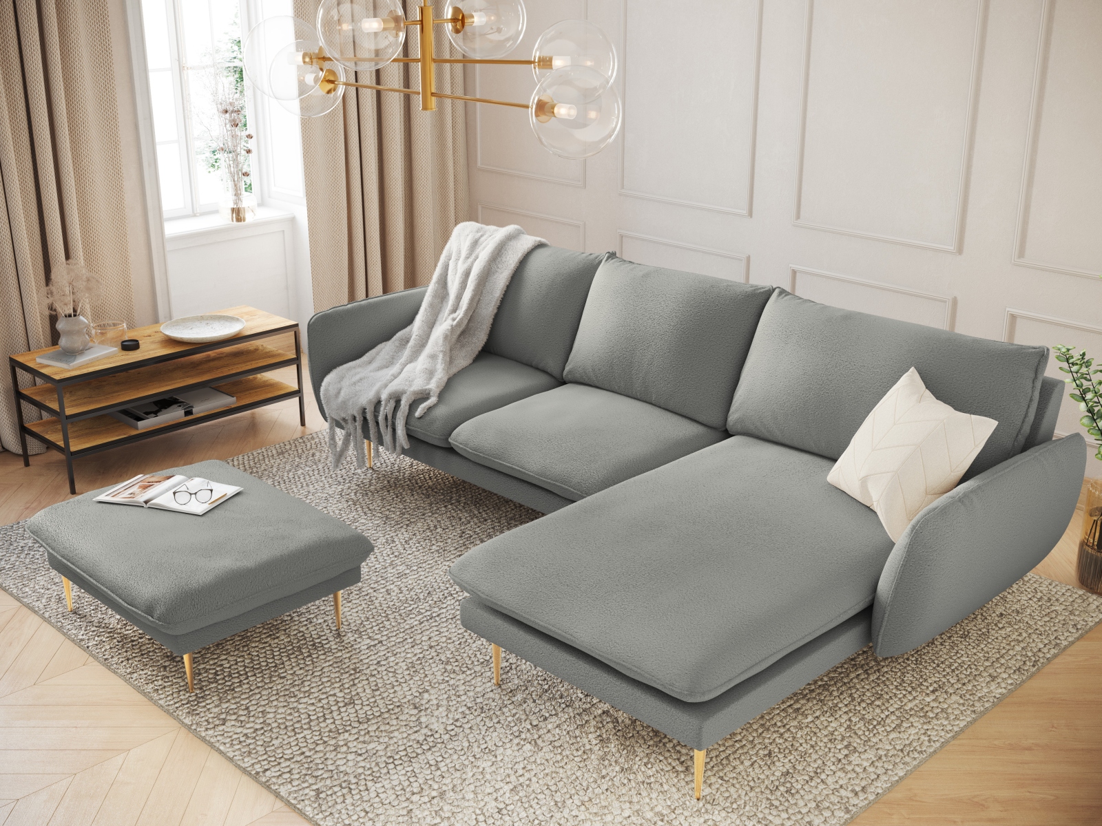 Stūra dīvāns Ferlevi 113 (Ascot Taupe)
