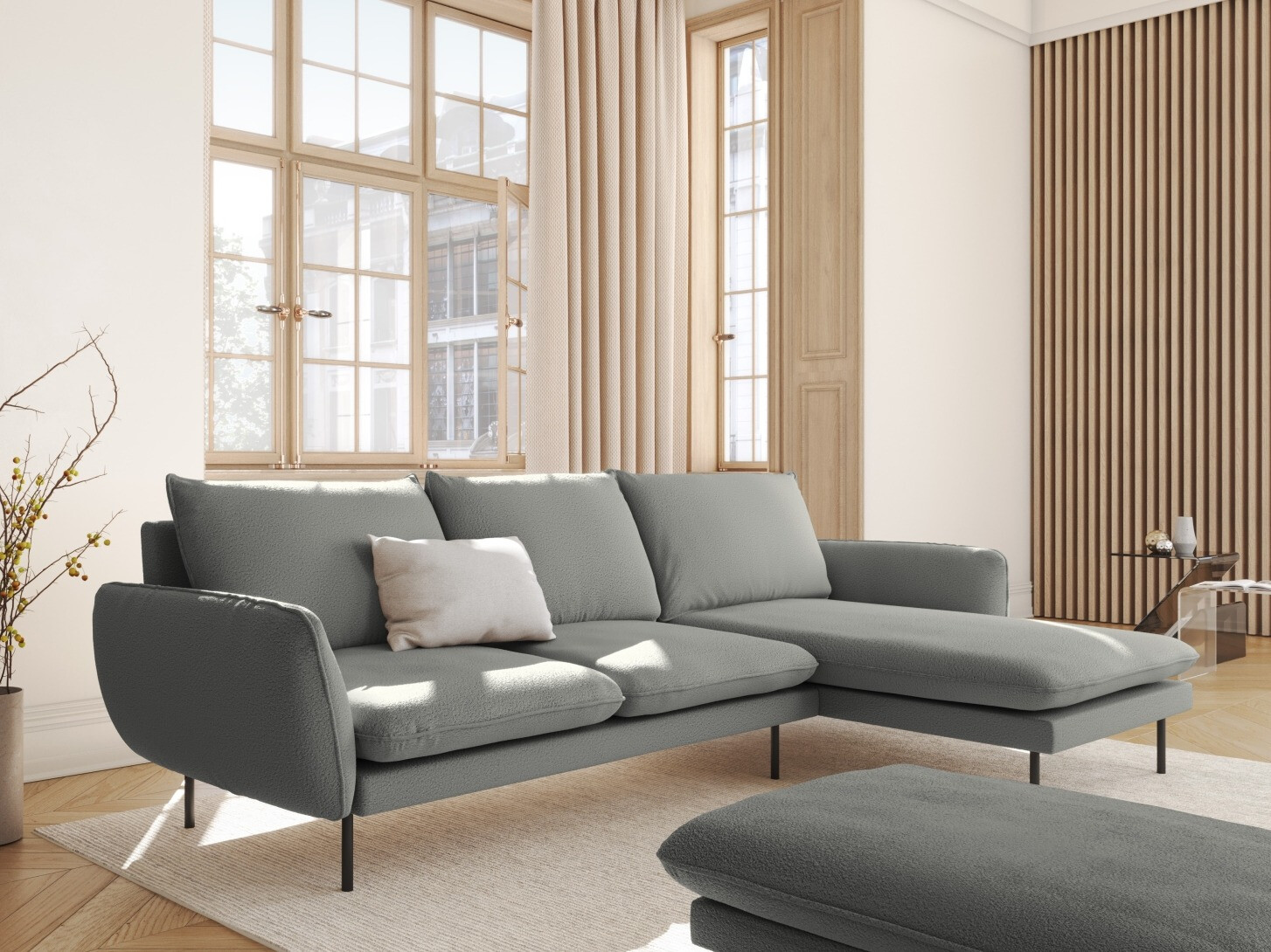 Stūra dīvāns Ferlevi 113 (Ascot Taupe)