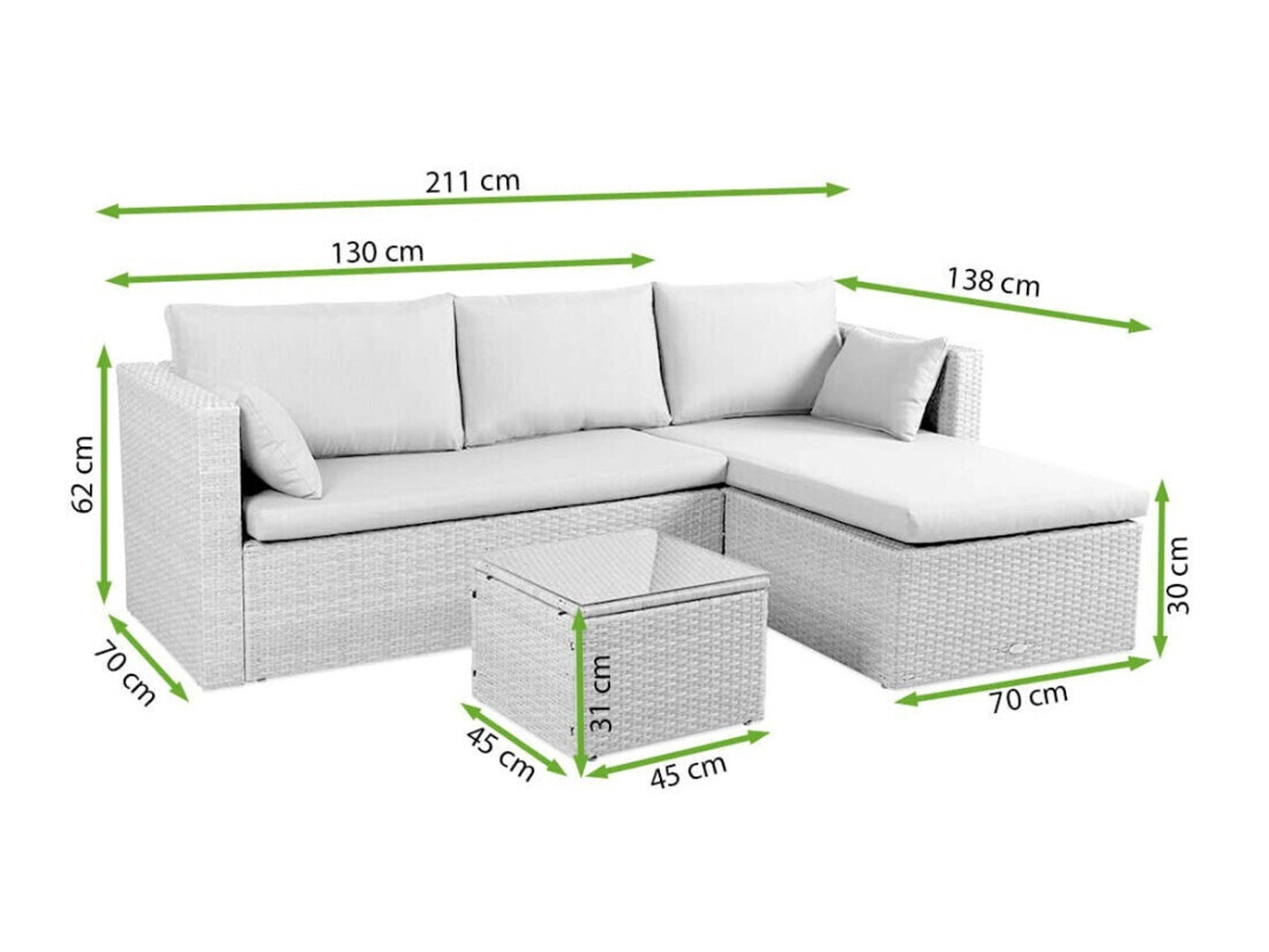 Dārza mēbeļu komplekts Forney 135 (Brūns)