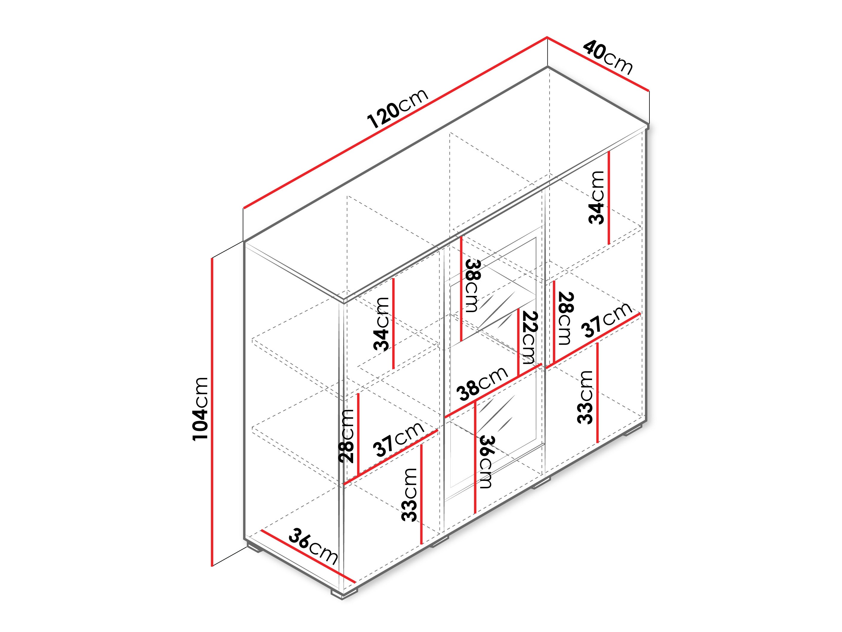 Skapis Mirfivo 103 (Matera pelēks + Kastanis)