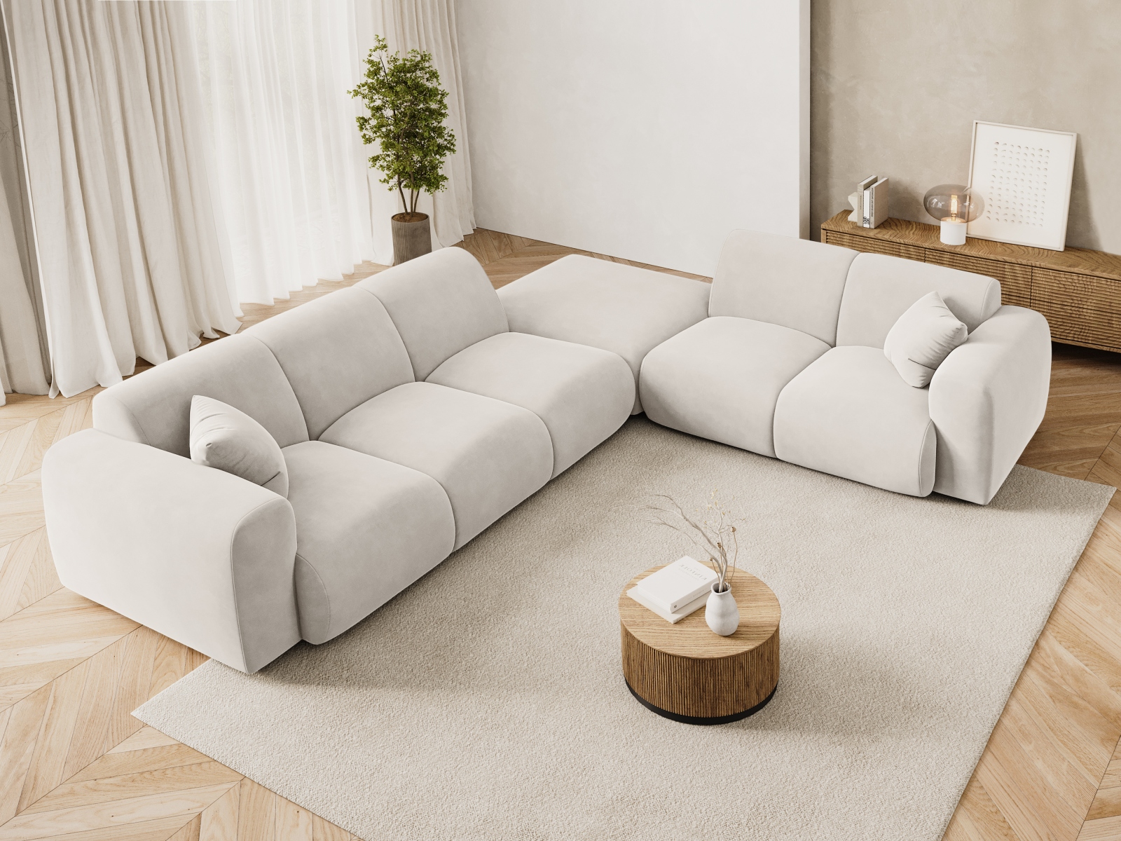 Stūra dīvāns Talfere 106 (Casino Pearl)
