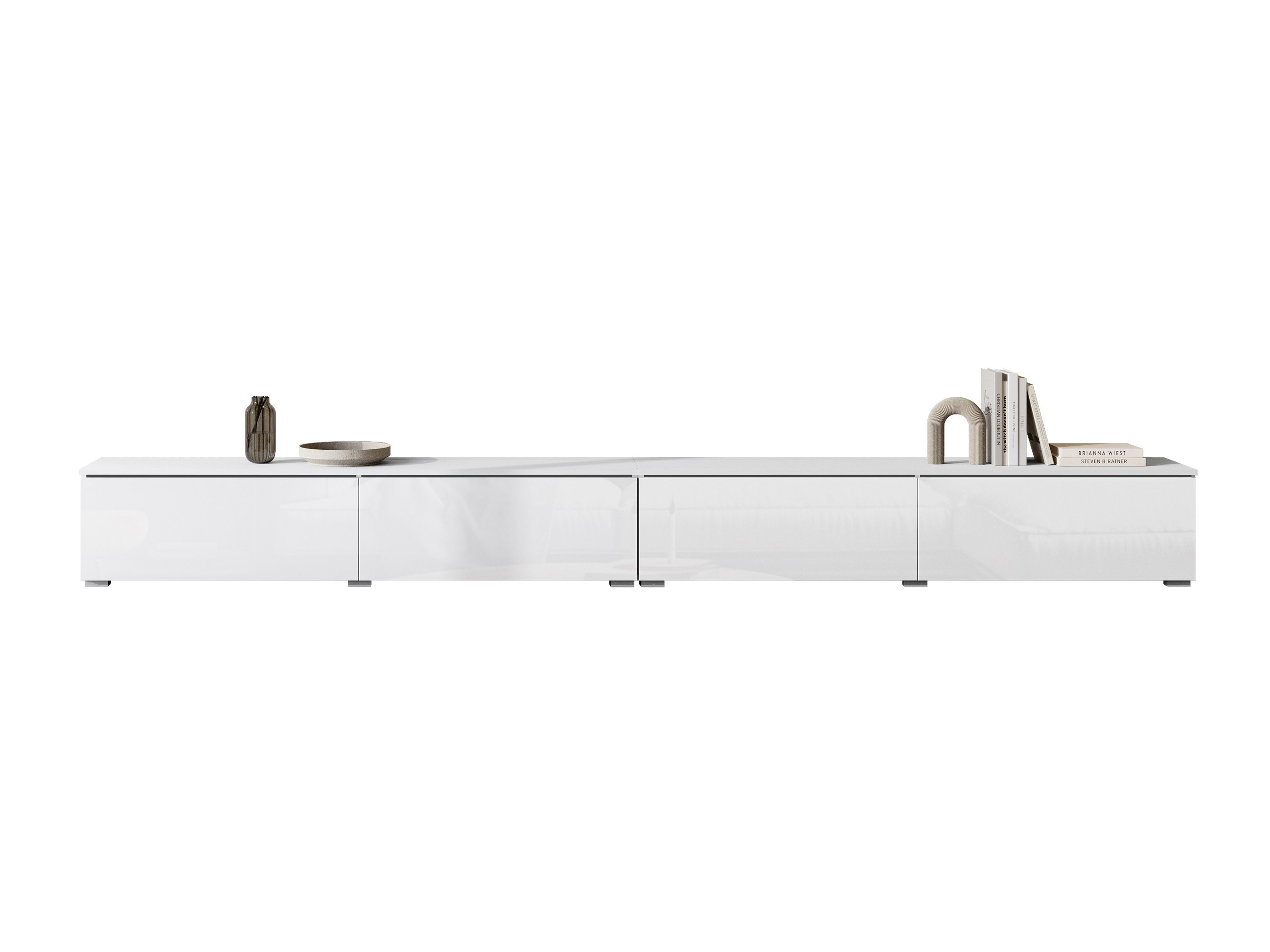 TV galds Sarasota 199 (Balts + Glancēts balts)