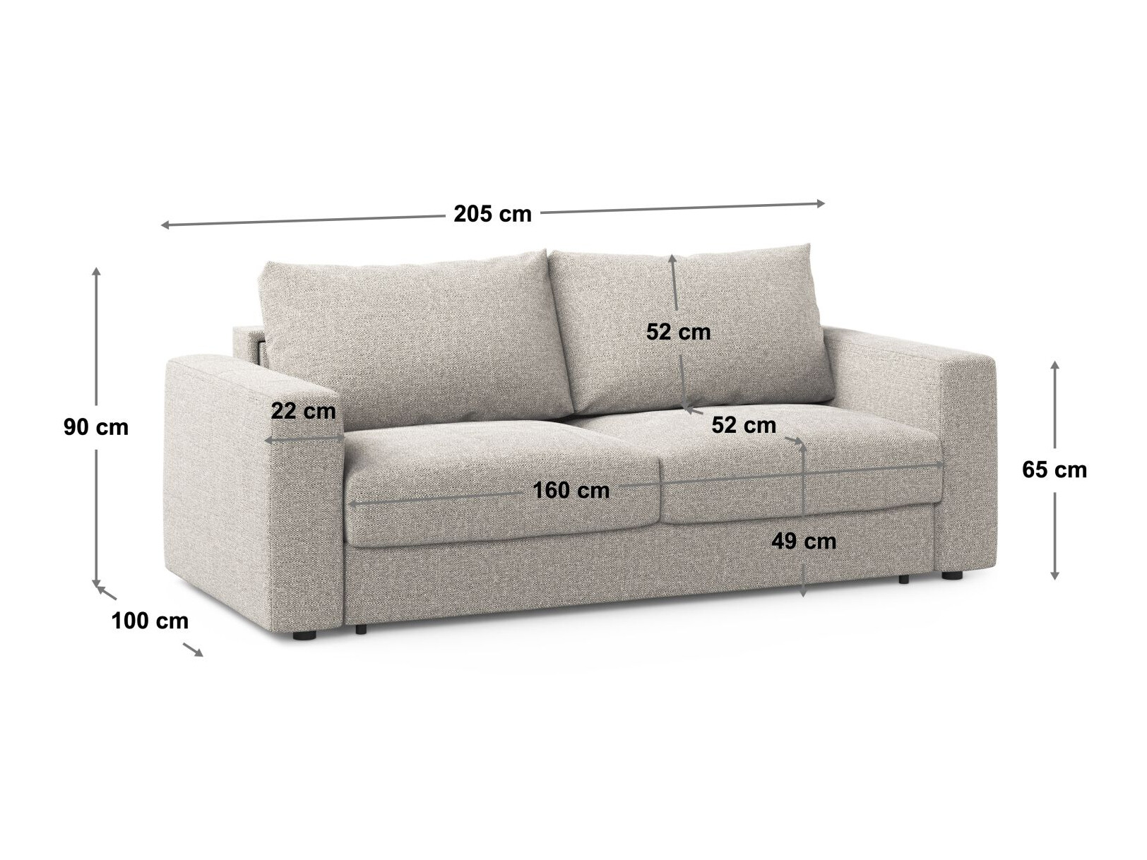 Dīvāns gulta Beckley 385 (Babel White)