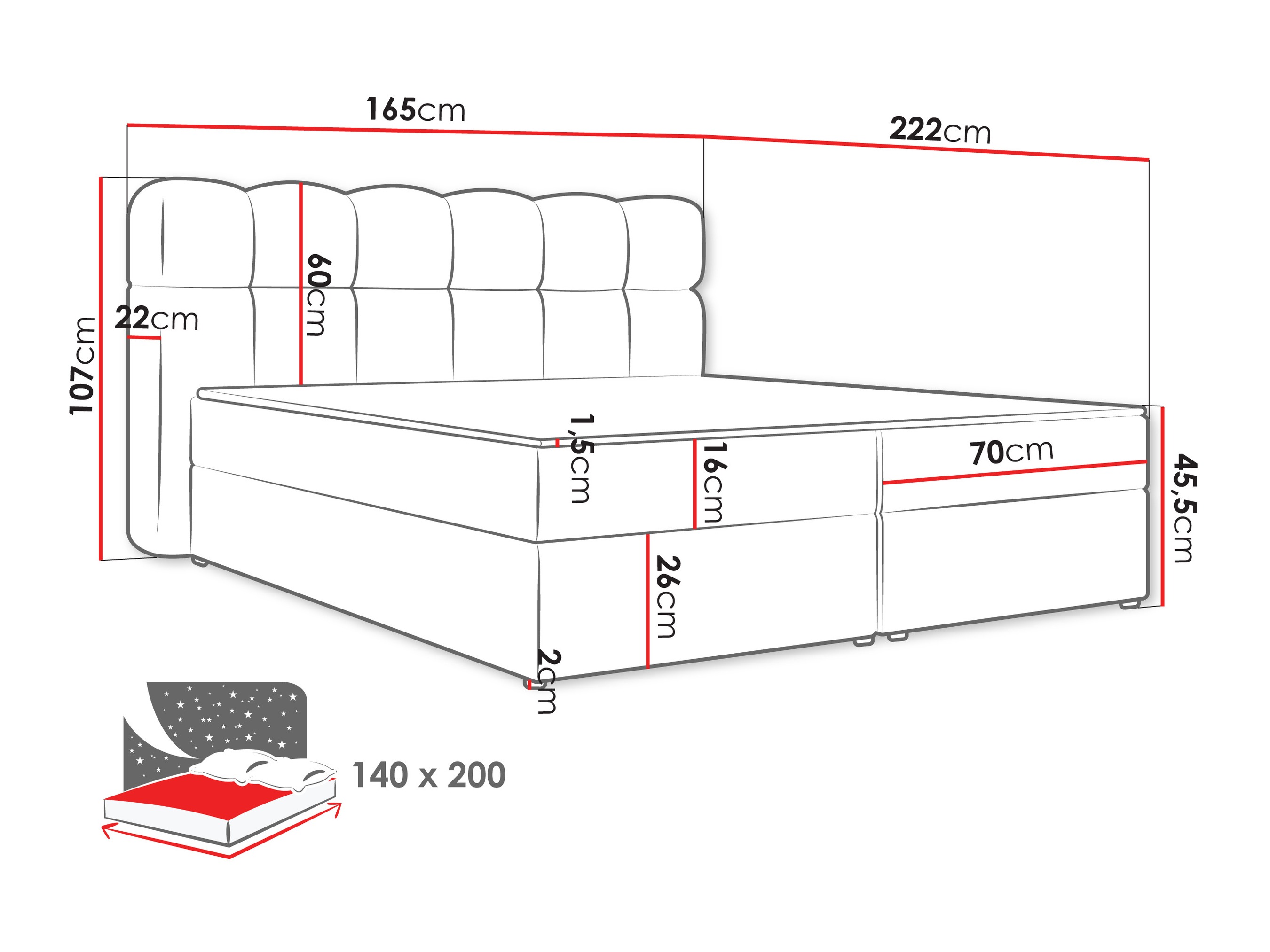 Kontinentālā gulta Stonecrest 113 (Lambi 04)