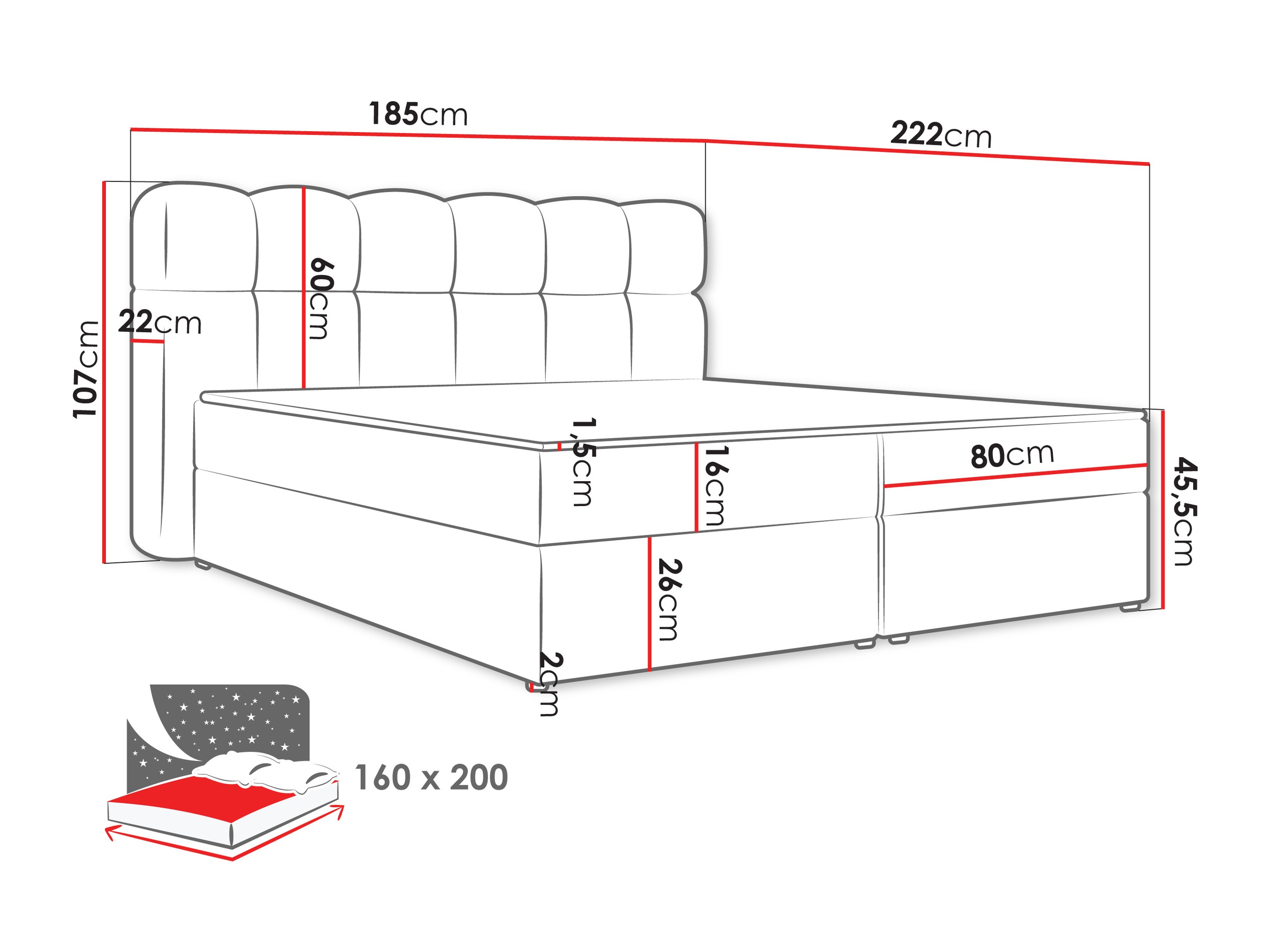 Kontinentālā gulta Stonecrest 113 (Lambi 06)