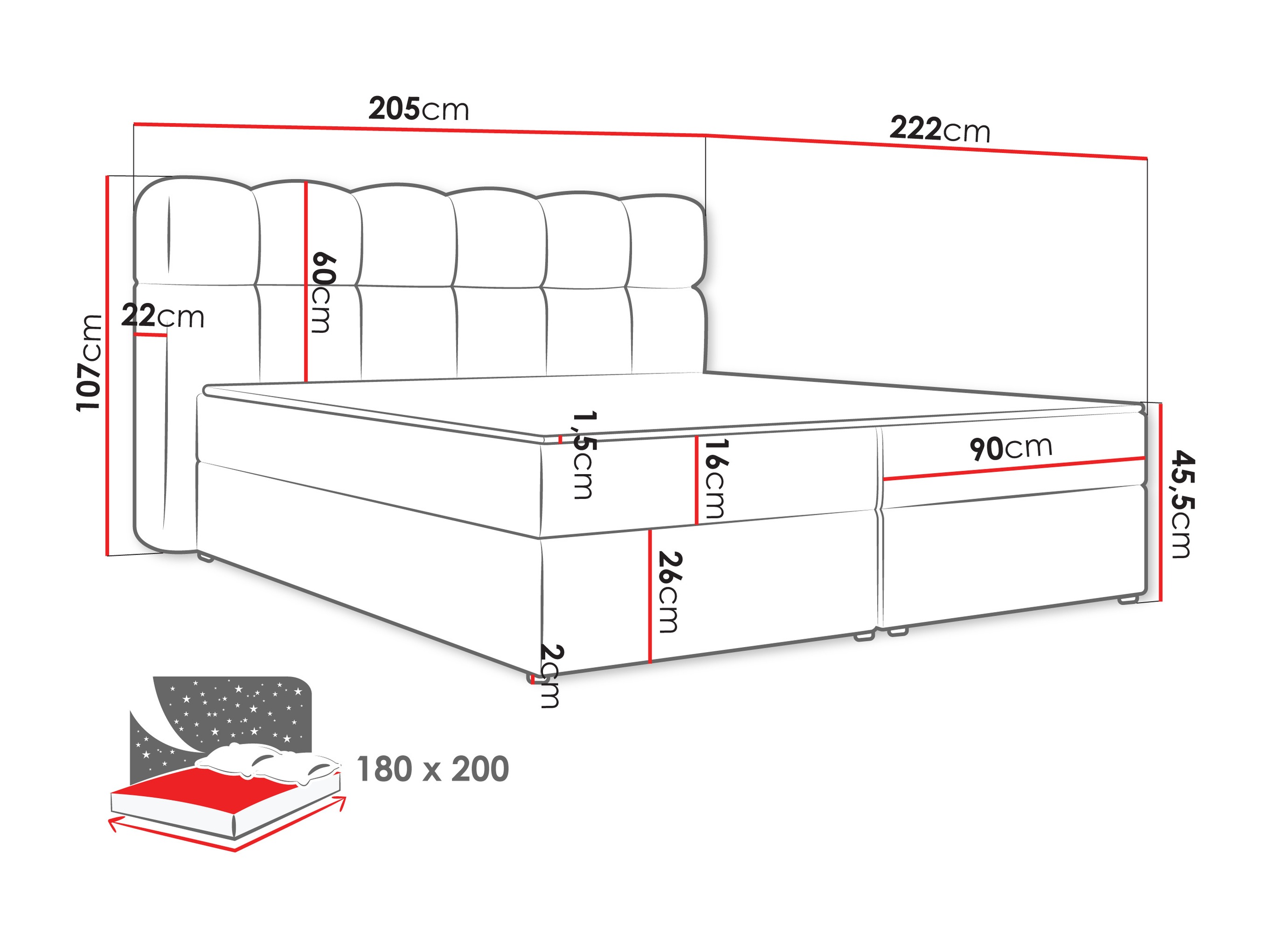 Kontinentālā gulta Stonecrest 113 (Lambi 06)