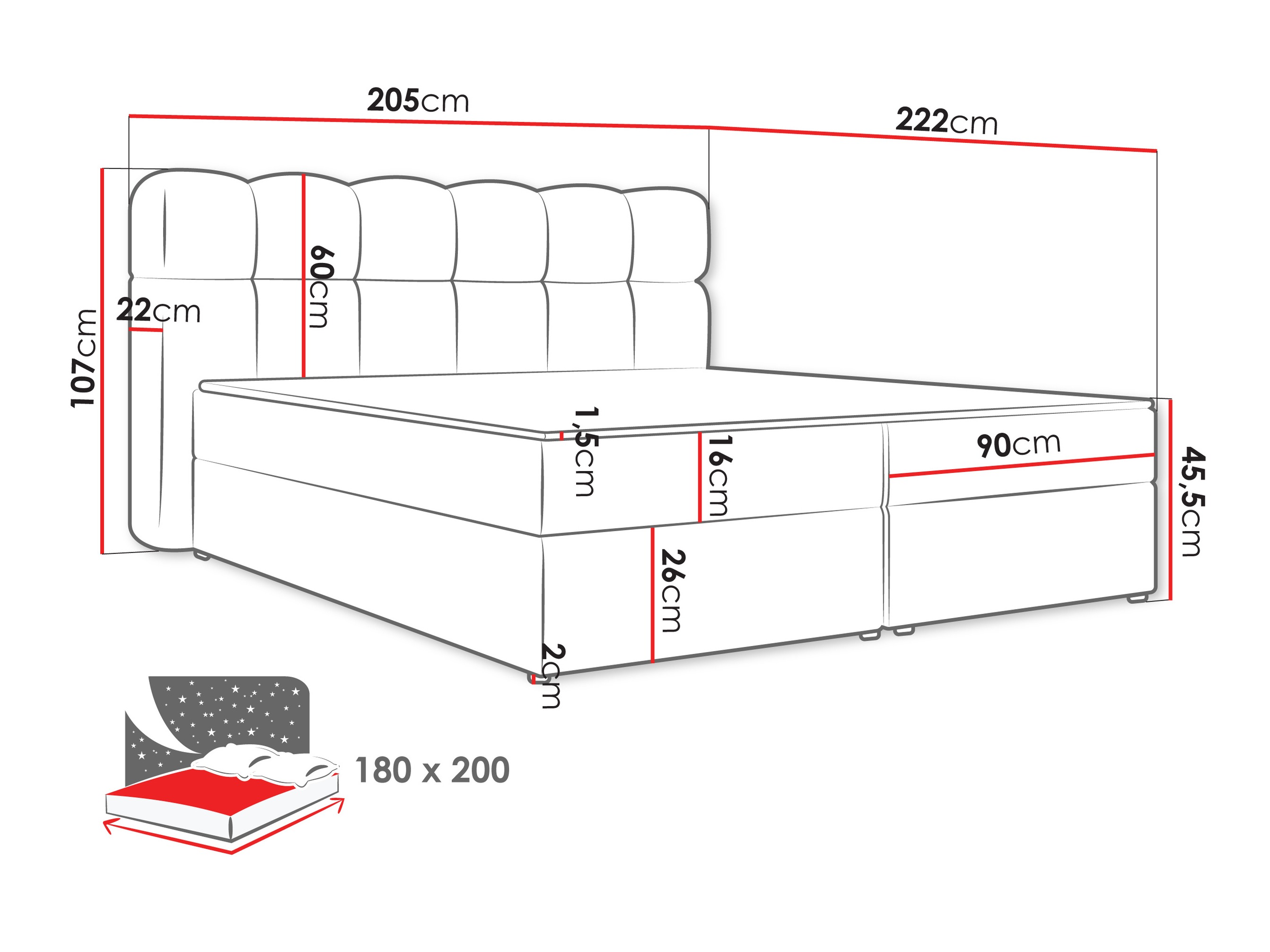 Kontinentālā gulta Stonecrest 113 (Lambi 12)