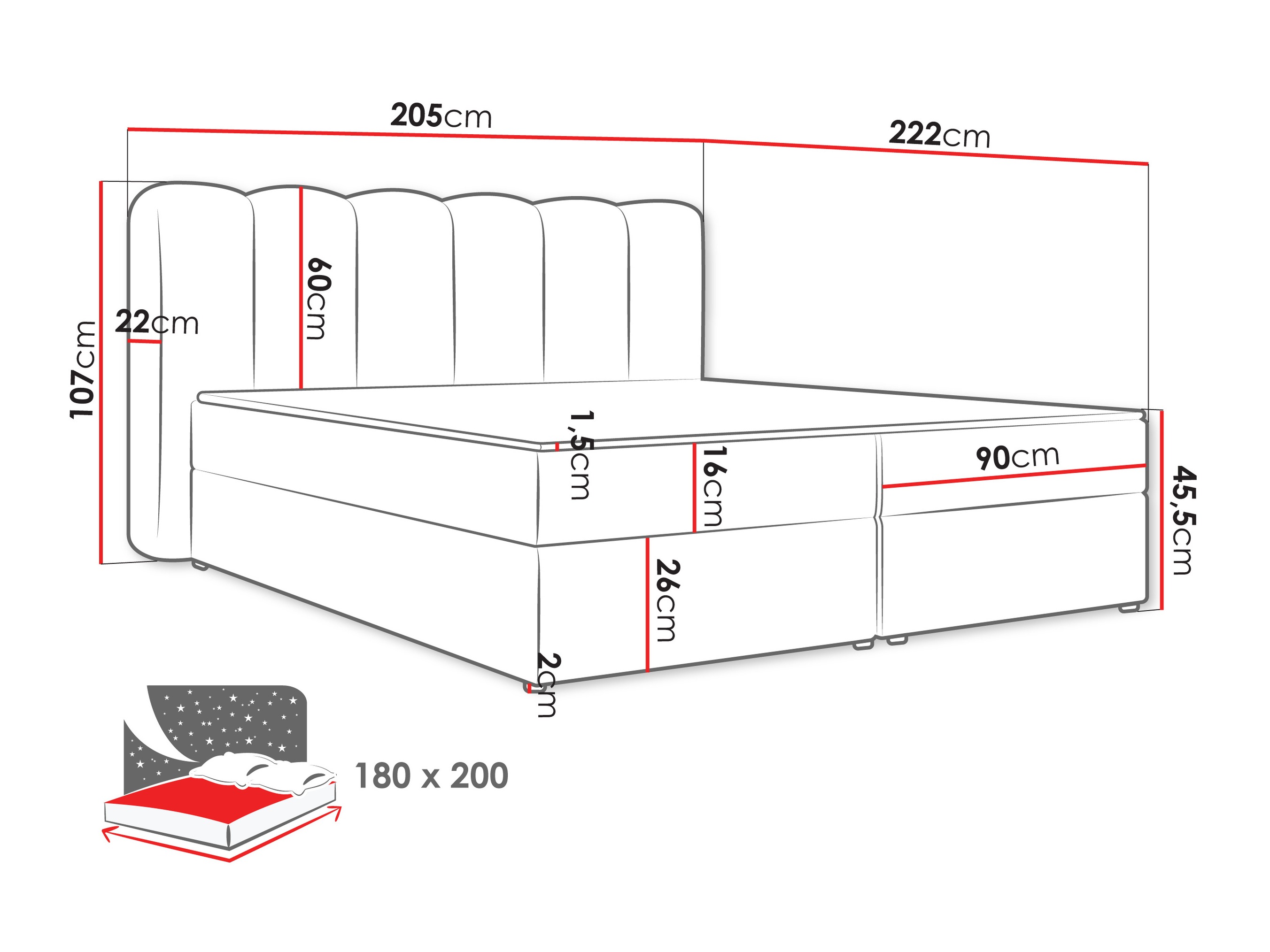 Kontinentālā gulta Stonecrest 112 (Lambi 03)