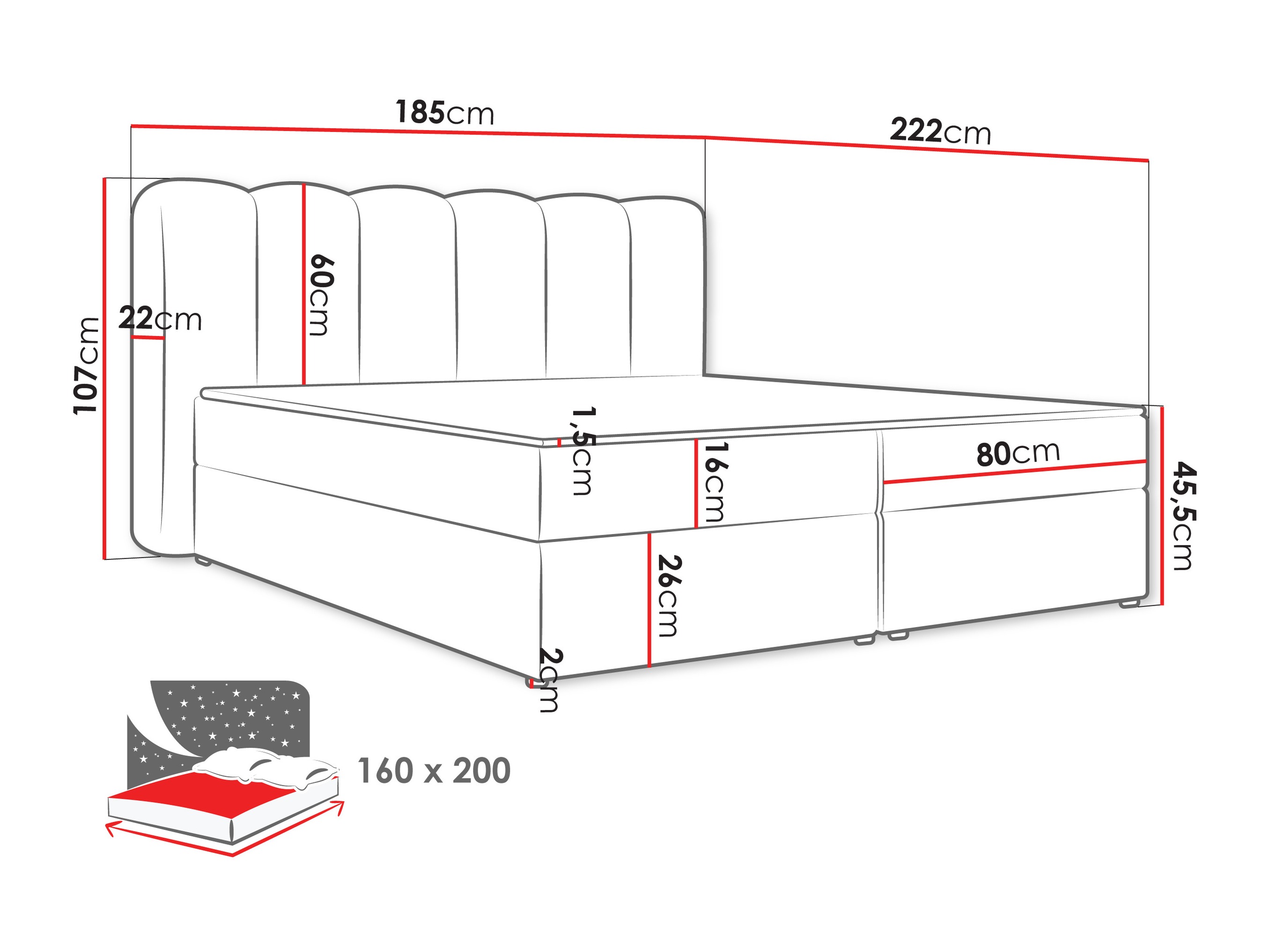 Kontinentālā gulta Stonecrest 112 (Lambi 06)
