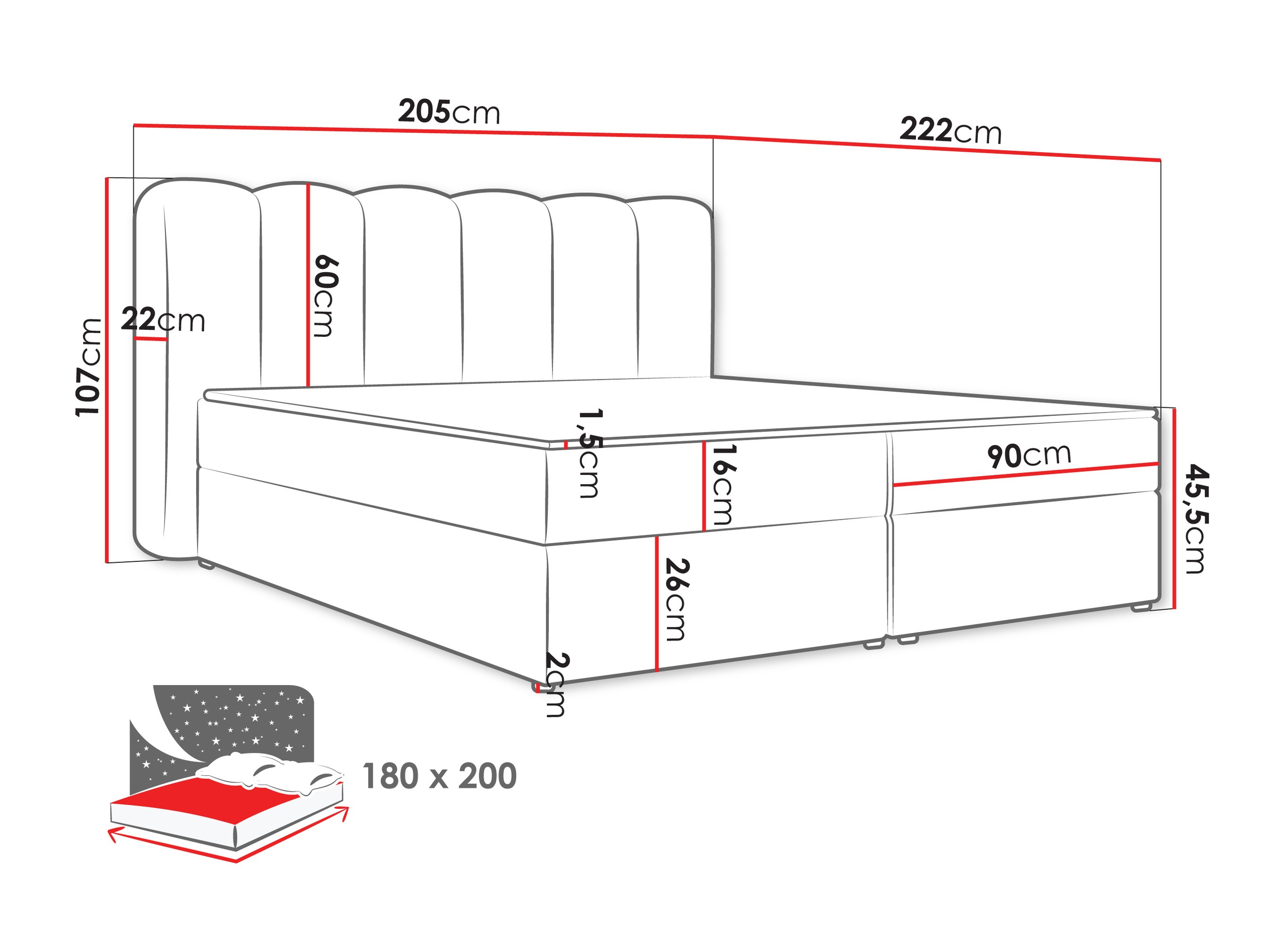 Kontinentālā gulta Stonecrest 112 (Lambi 07)