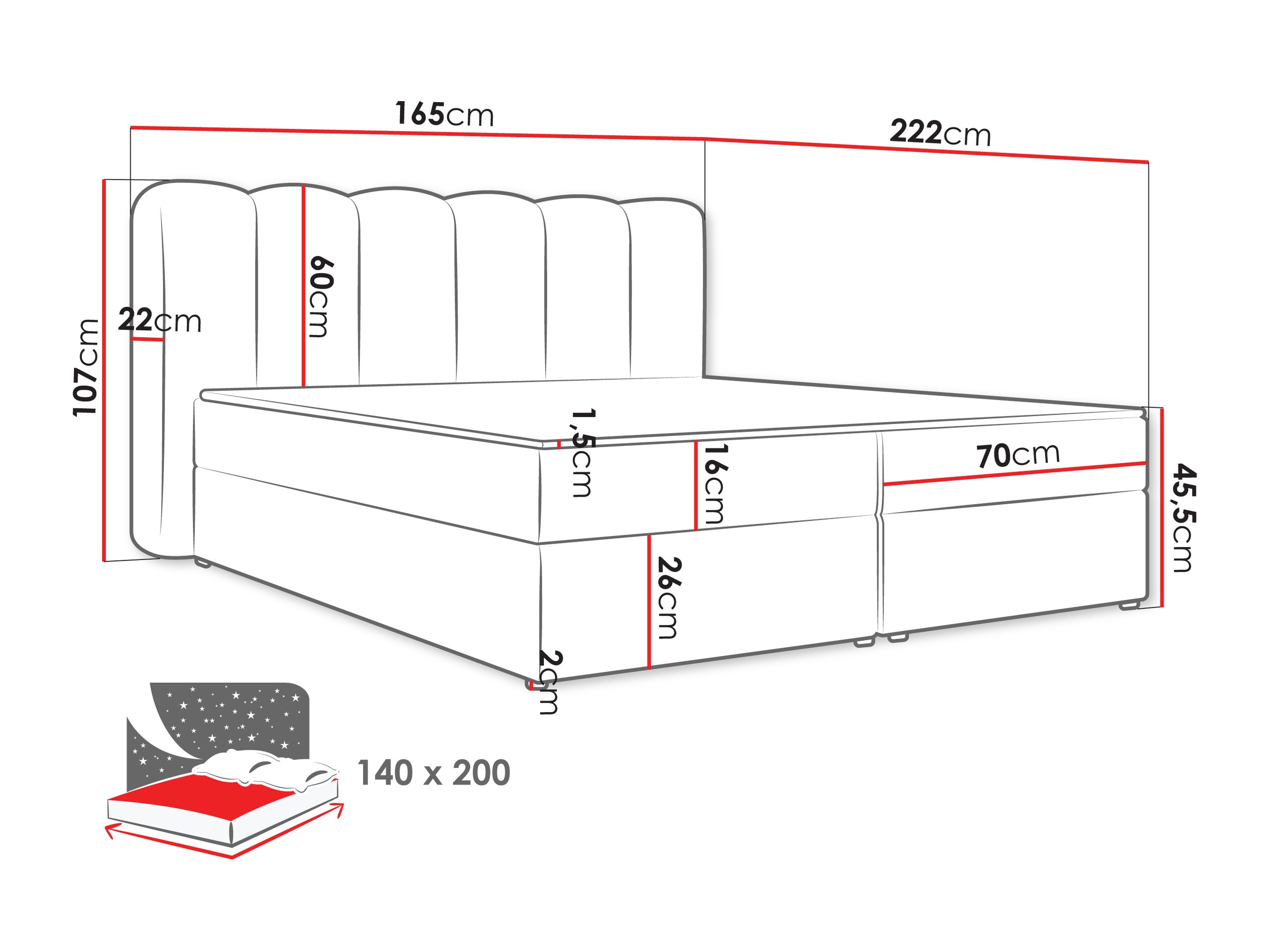 Kontinentālā gulta Stonecrest 112 (Lambi 08)