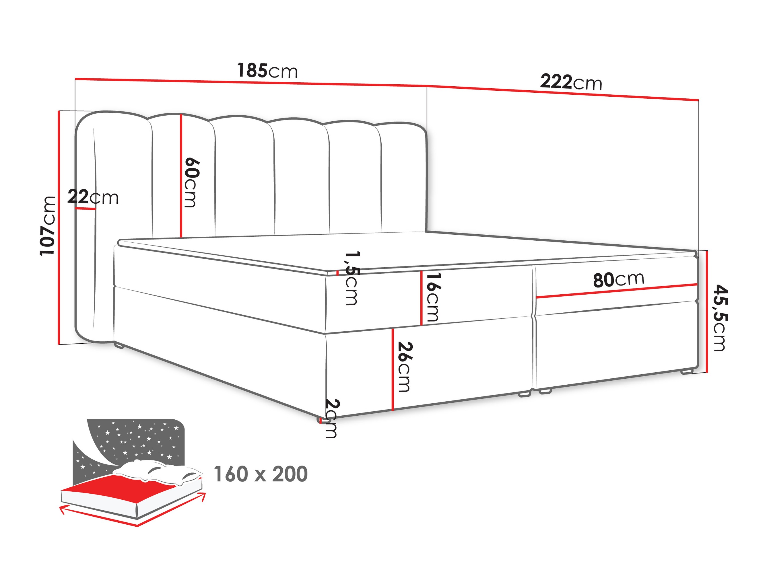 Kontinentālā gulta Stonecrest 112 (Lambi 08)