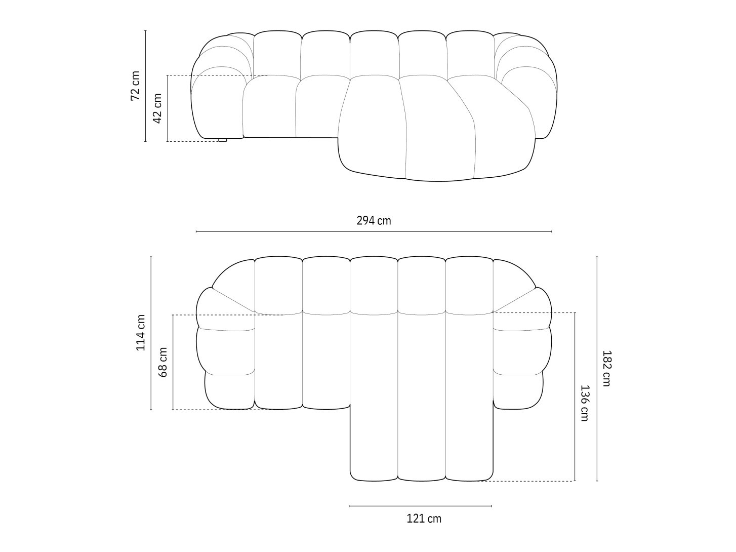Stūra dīvāns Cirnolu 105 (Bubble 10)