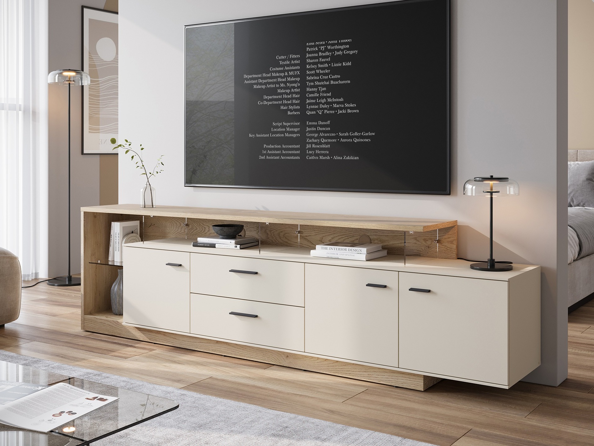 TV galds Avicoro 107 (Sonomas ozols + Kašmirs)