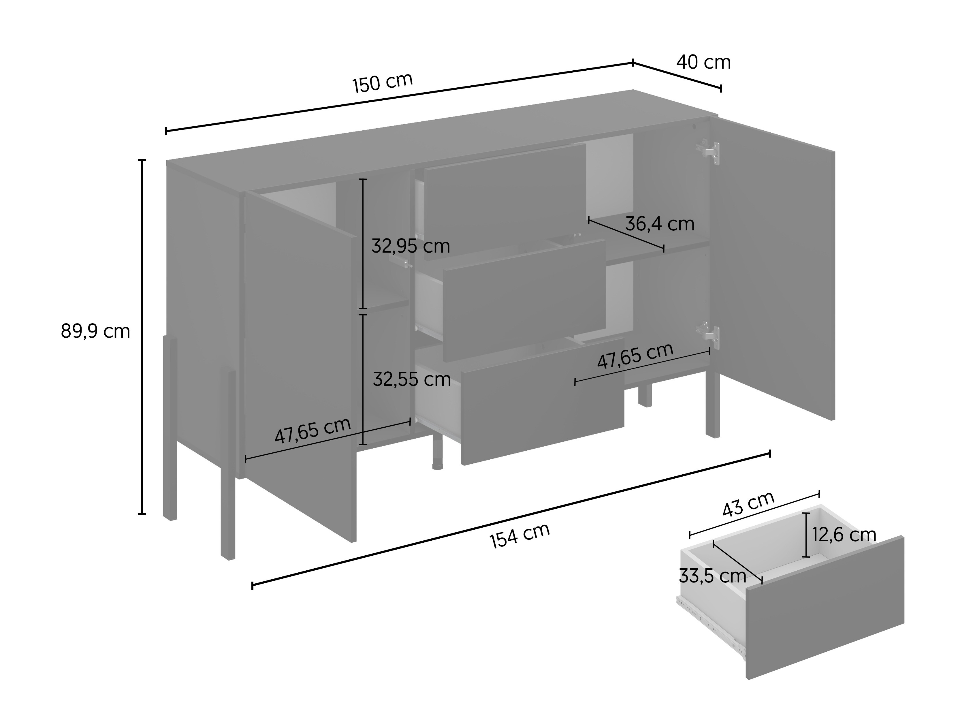 Viesistabas komplekts Etsore 105 (Melns)