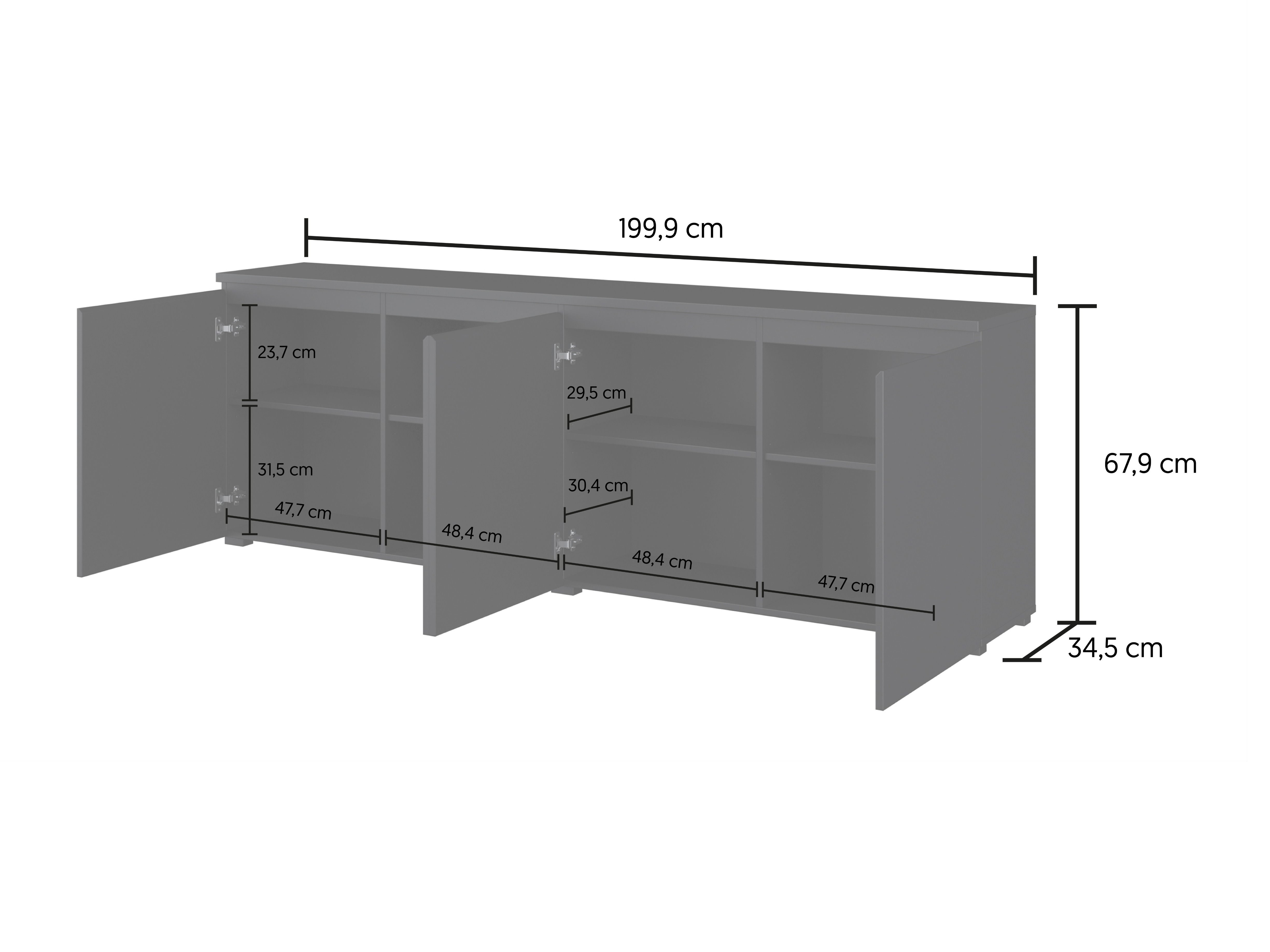 Skapis Baletu 105 (Balts + Ozols)