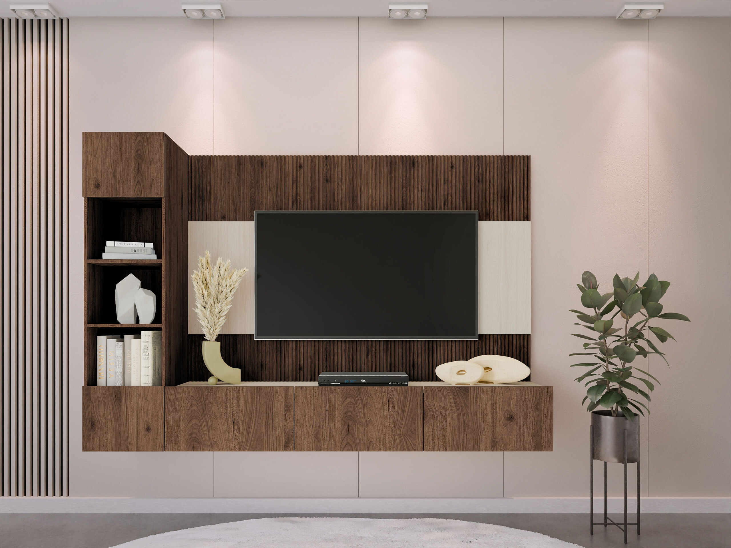 Viesistabas komplekts Comfivo Salix II (Riekstkoks + Gaišs traverine)