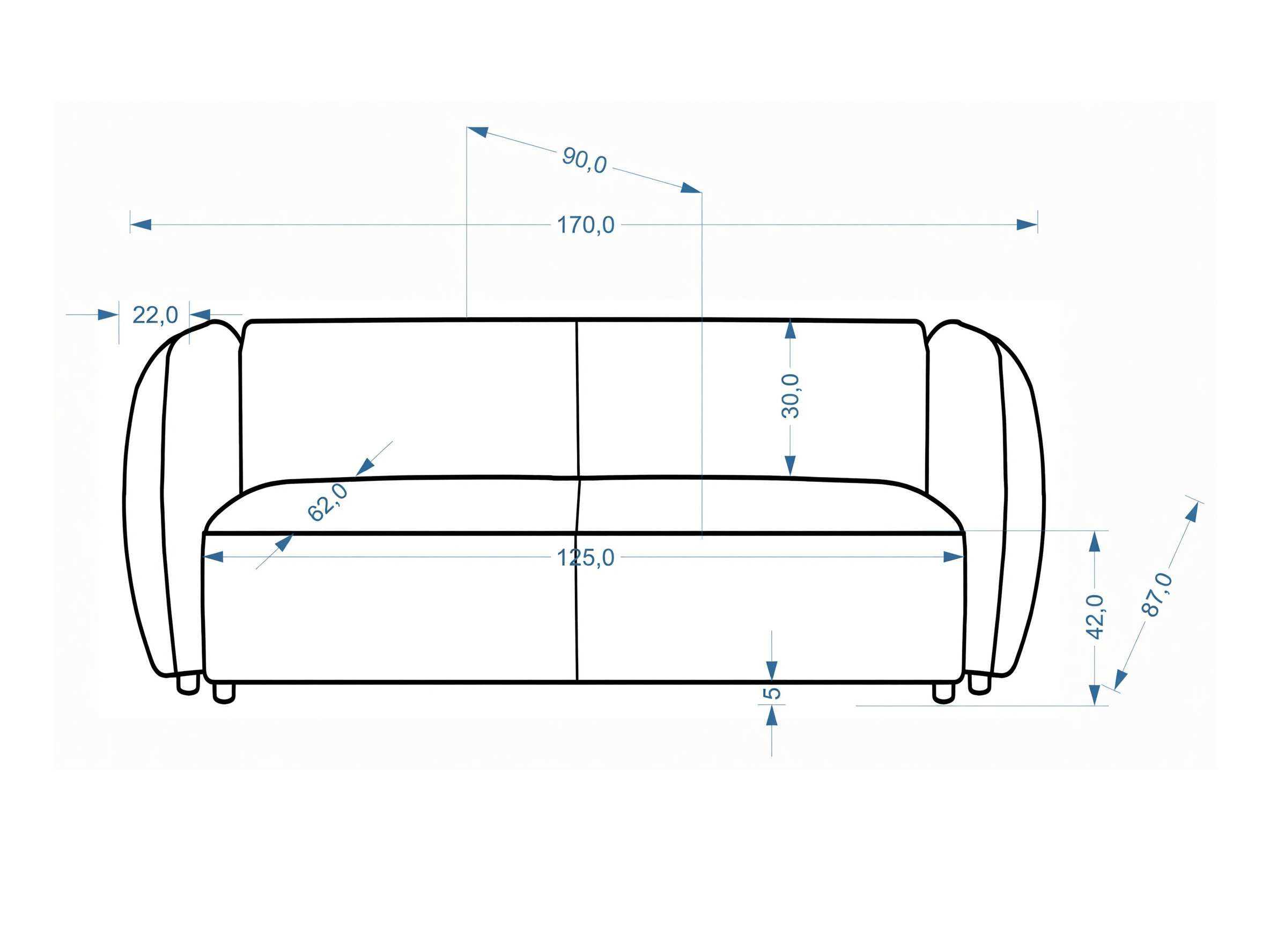 Dīvāns Houston 2178 (Pelēks)