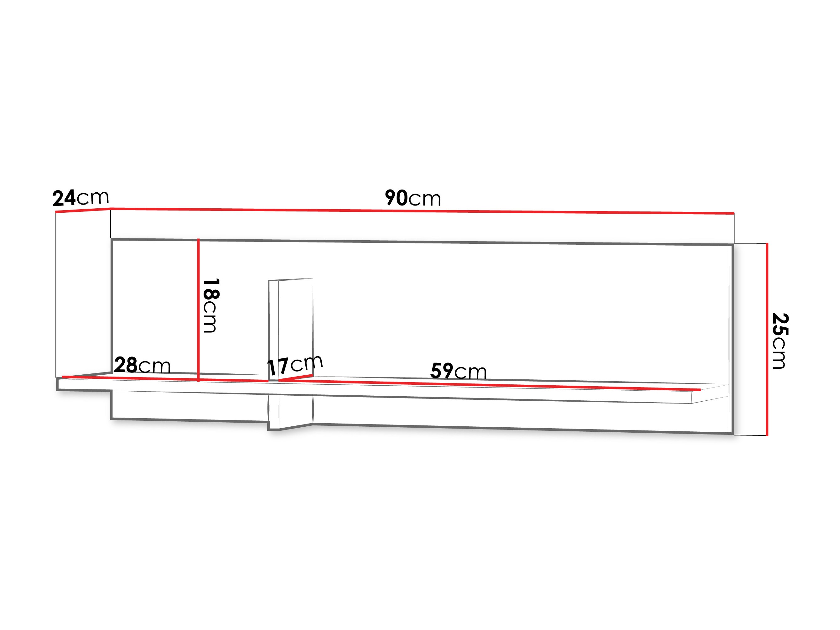 Piekarams plaukts Etruva 115 (Kašmirs + Tumši rozā)