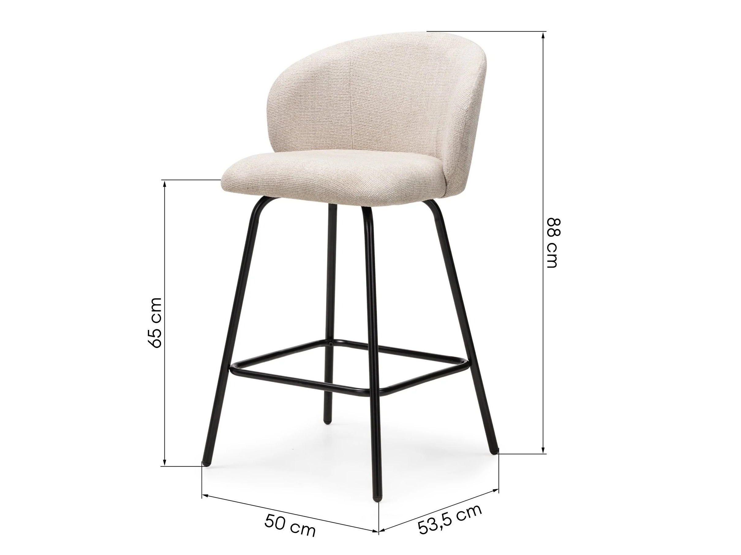 Zemais bāra krēsls Burleson 221 (Krēms + Melns)