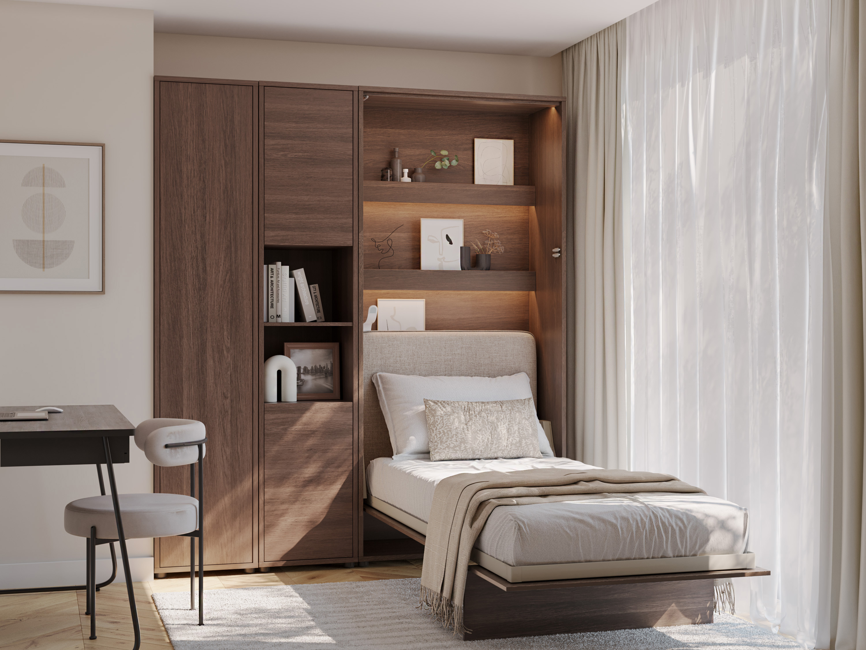 Sienas gulta Concept Lenart (Tumšs ozols)