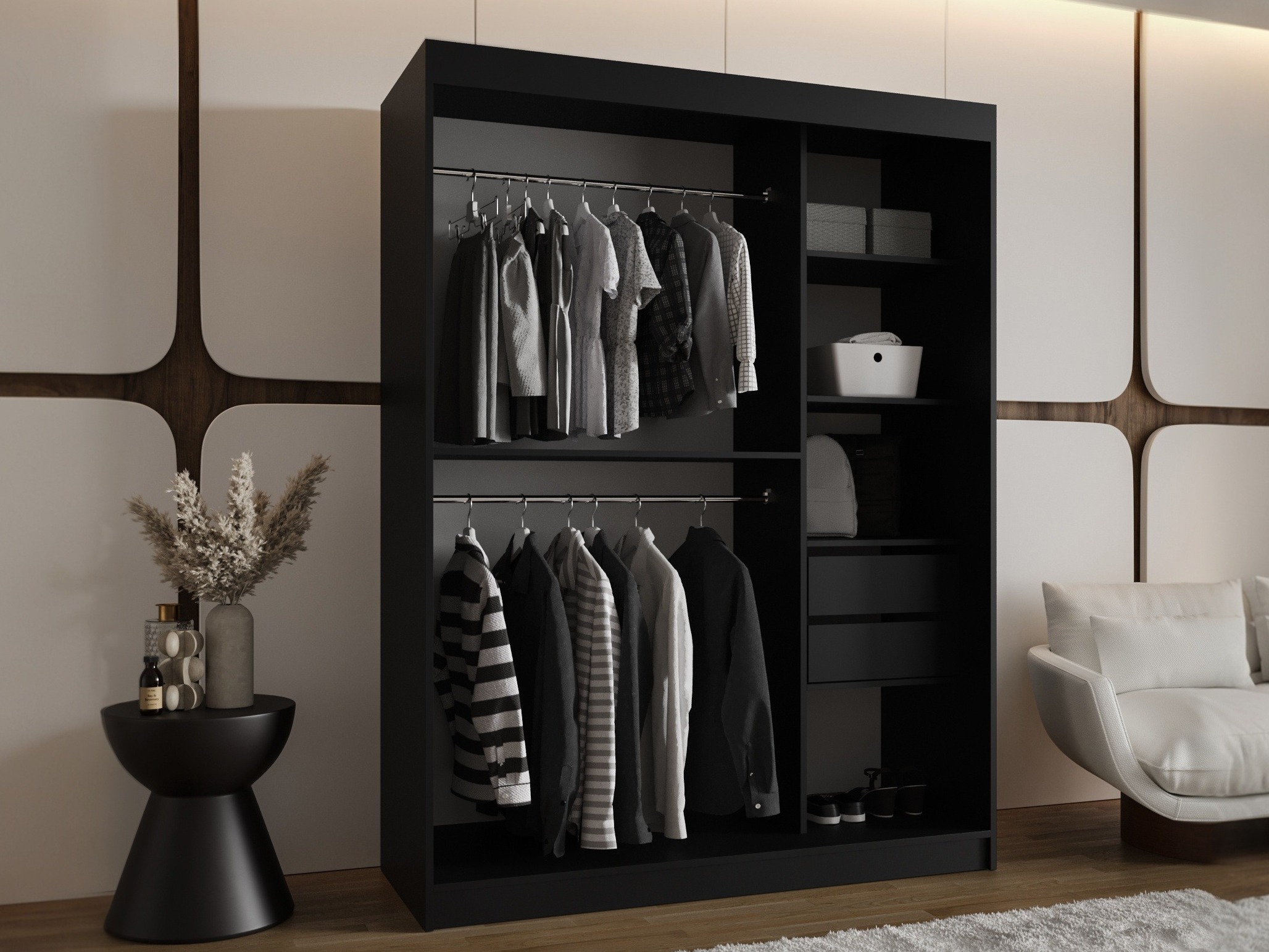 Skapis Hartford 502 (Melns)