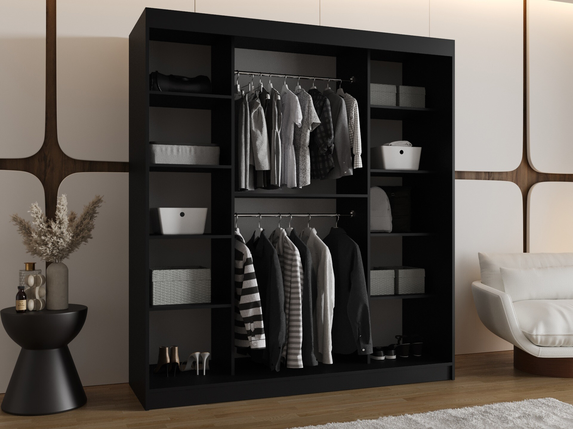 Skapis Hartford 506 (Melns)