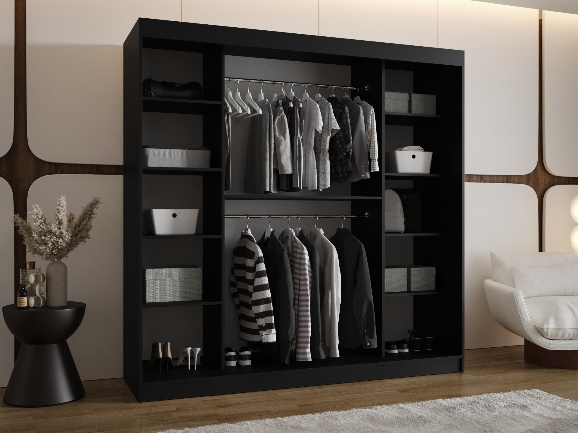 Skapis Hartford 507 (Melns)
